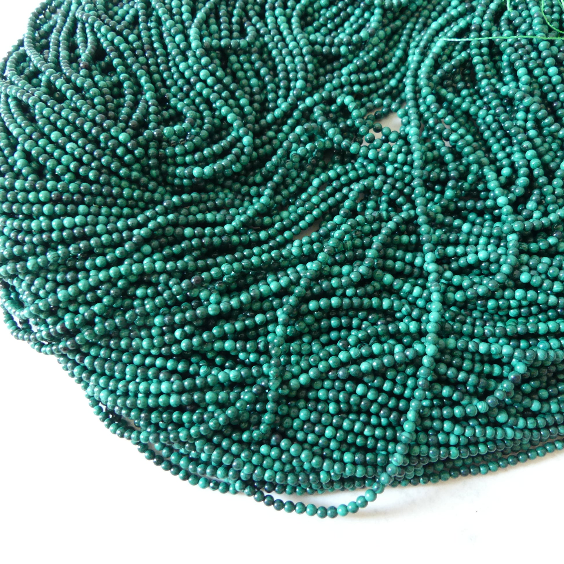 2mm Malachite Smooth Beads 15" Vivid Green Malachite Gemstone Beads for Jewelry Making Beading Gift Crafter
