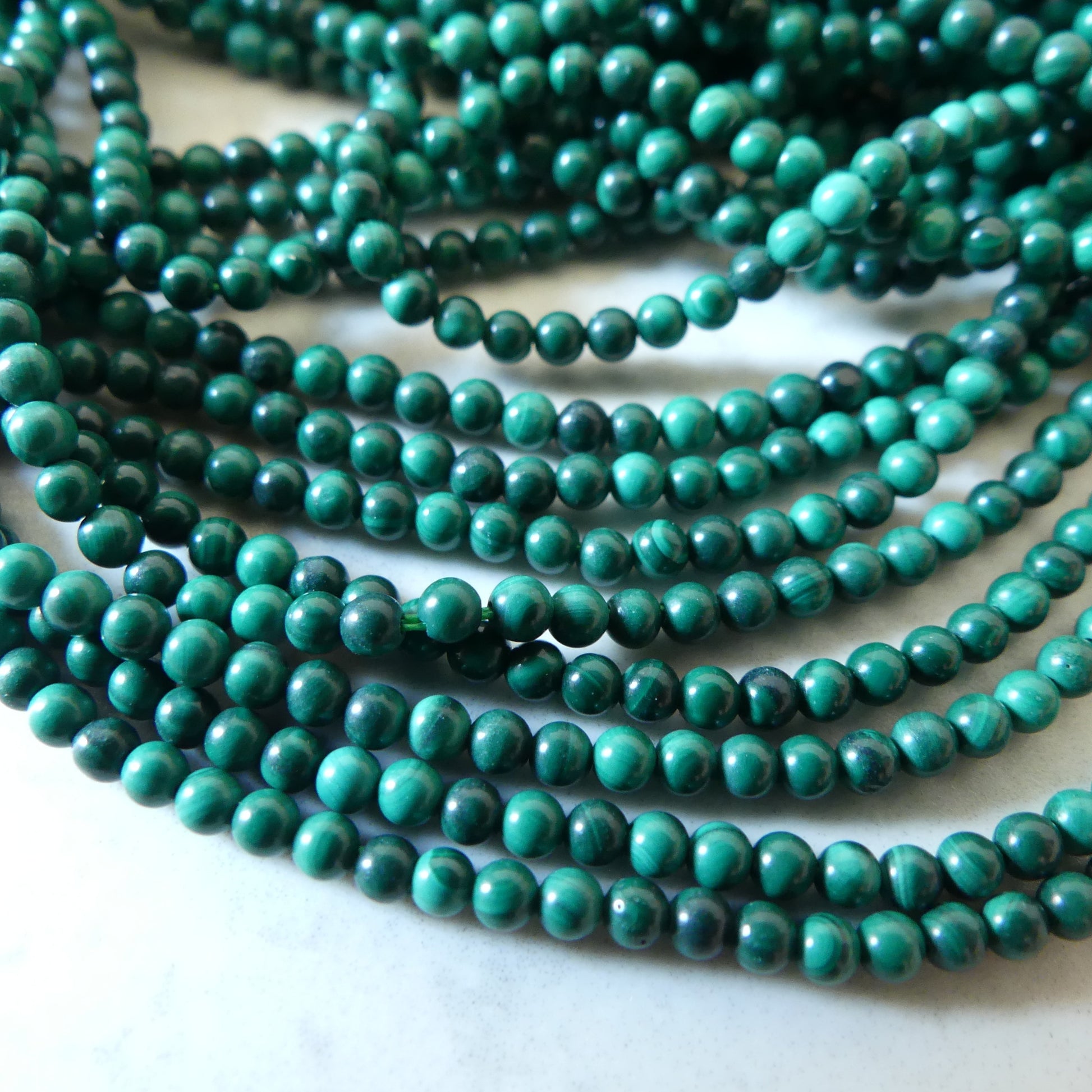 2mm Malachite Smooth Beads 15" Vivid Green Malachite Gemstone Beads for Jewelry Making Beading Gift Crafter