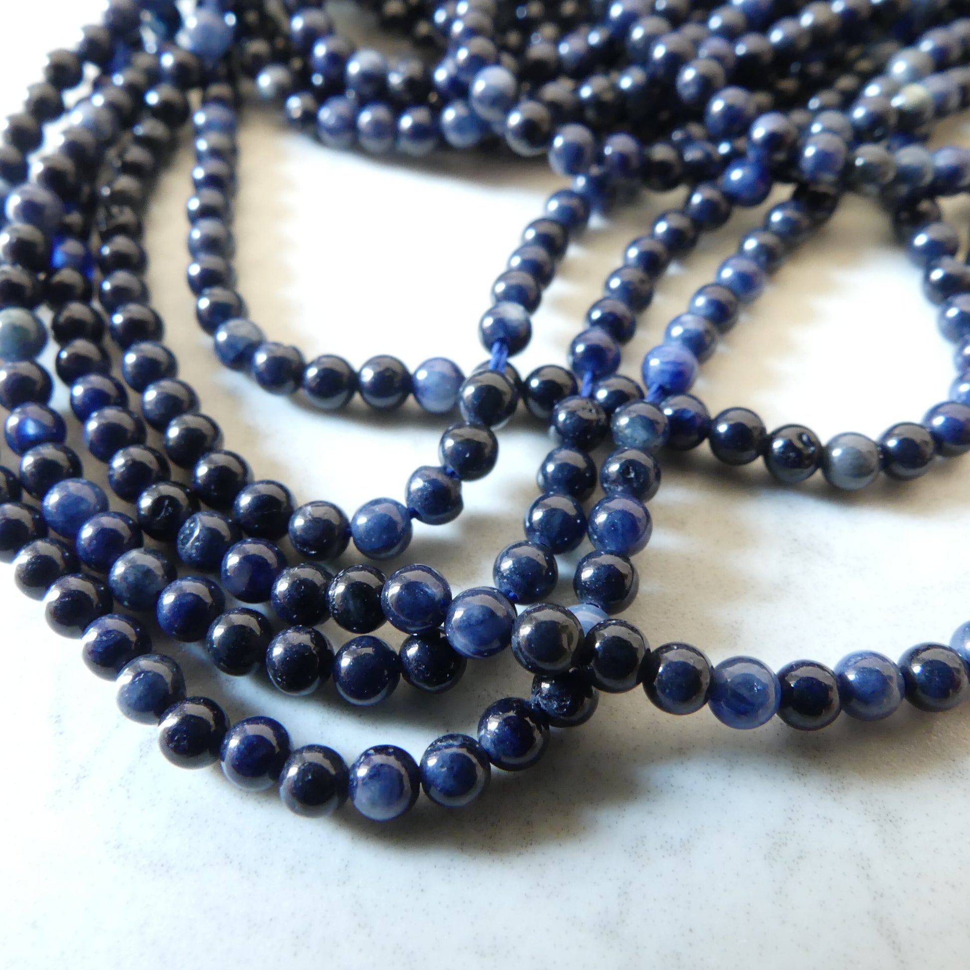 2.5mm Dark Raw Sapphire Beads Smooth 15" Raw Sapphire Genuine Gemstone Beads Jewelry Making Beading Craft Gift September Birthstone