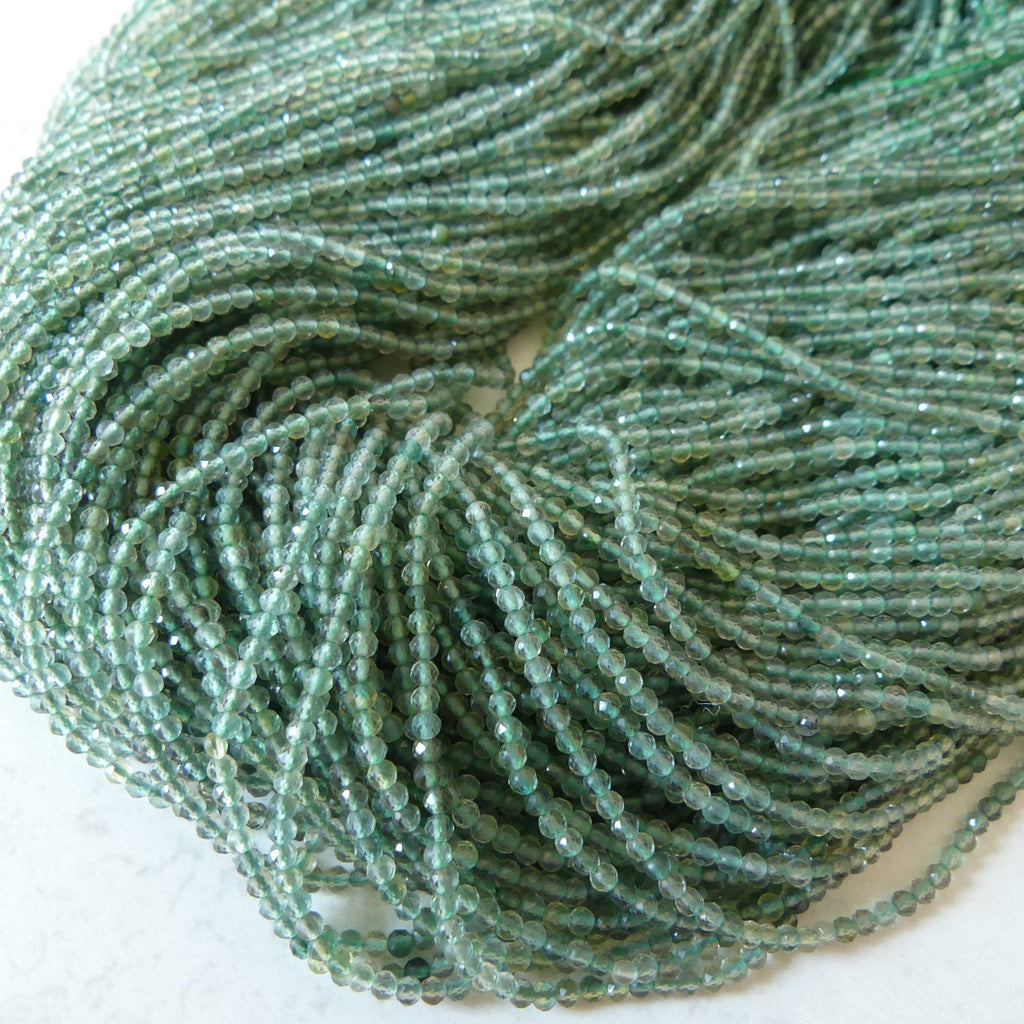 2.4mm Green Amethyst Beads Micro Faceted Beads 15" Green Natural Amethyst Gemstone Beads Beading Crafter Gift February Birthstone
