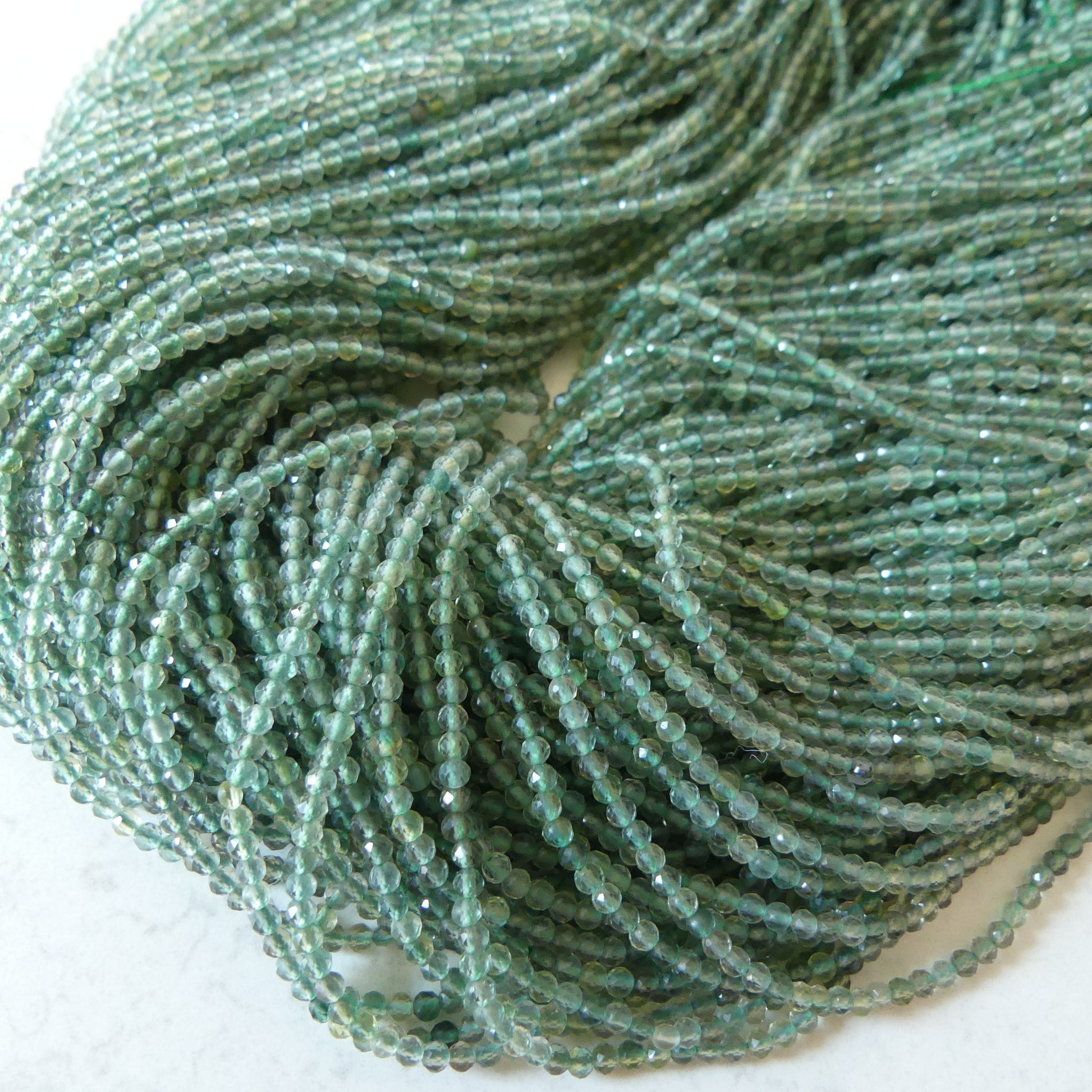 2.4mm Green Amethyst Beads Micro Faceted Beads 15" Green Natural Amethyst Gemstone Beads Beading Crafter Gift February Birthstone