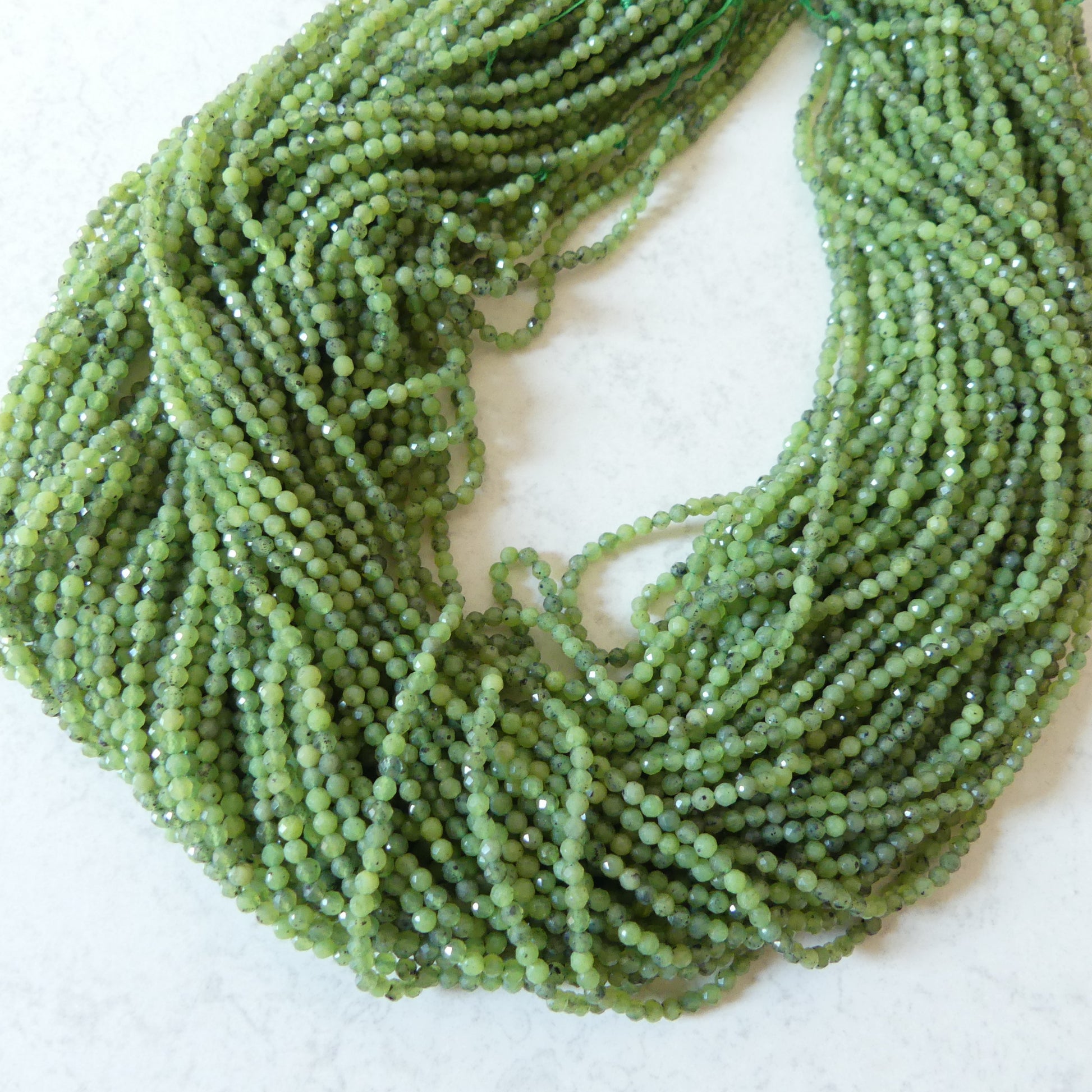2.5mm AAA Canadian Jade Beads 15" Green Jade Nephrite Genuine Gemstone Beads Natural Jade for Jewelry Making Beading Craft Gift Beads
