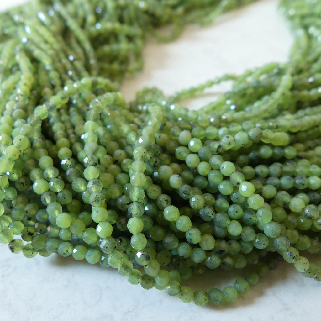 2.5mm AAA Canadian Jade Beads 15" Green Jade Nephrite Genuine Gemstone Beads Natural Jade for Jewelry Making Beading Craft Gift Beads