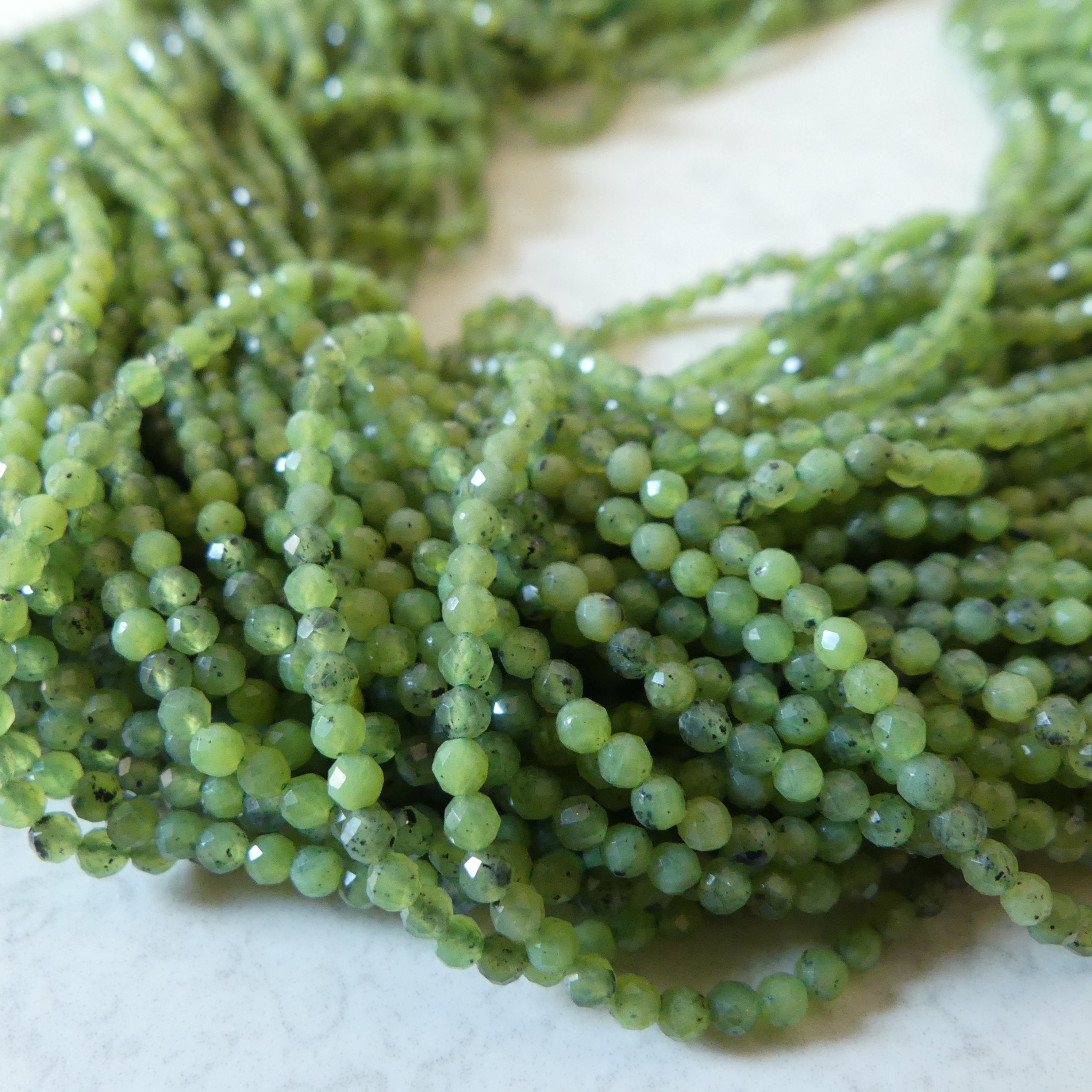 2.5mm AAA Canadian Jade Beads 15" Green Jade Nephrite Genuine Gemstone Beads Natural Jade for Jewelry Making Beading Craft Gift Beads