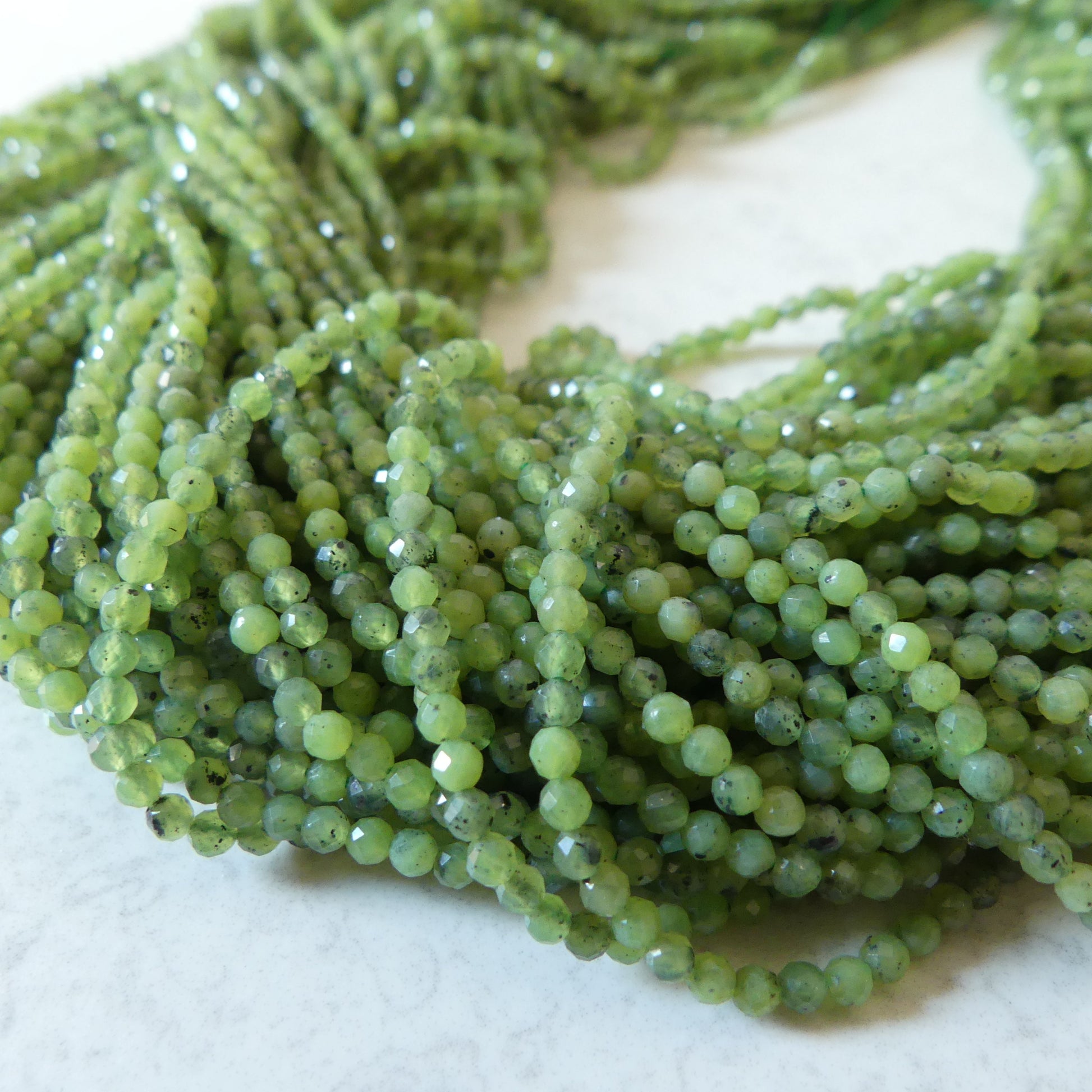 2.5mm AAA Canadian Jade Beads 15" Green Jade Nephrite Genuine Gemstone Beads Natural Jade for Jewelry Making Beading Craft Gift Beads