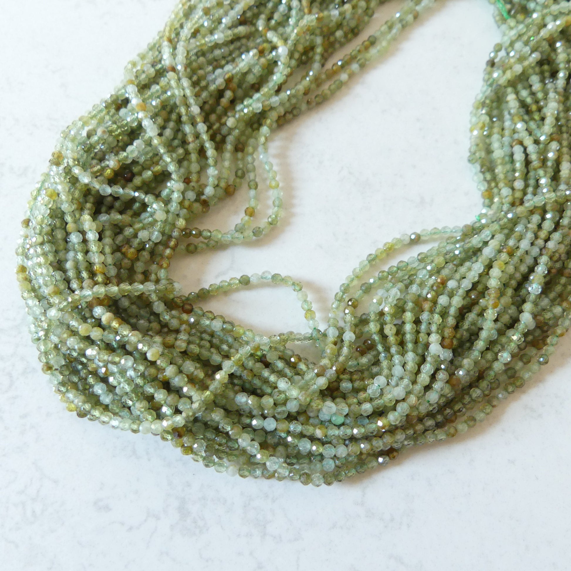 2mm AAA Grossularite Garnet Beads Micro Faceted Green Garnet Beads 15" Natural Garnet Gemstone Beads Beading Crafter Gift DIY Jewelry