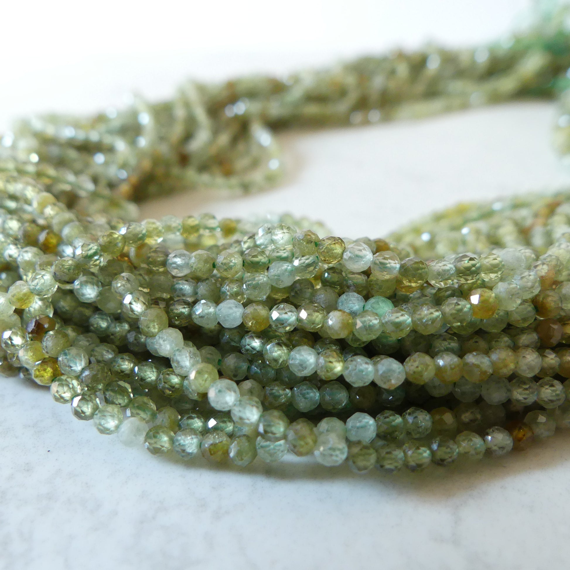 2mm AAA Grossularite Garnet Beads Micro Faceted Green Garnet Beads 15" Natural Garnet Gemstone Beads Beading Crafter Gift DIY Jewelry