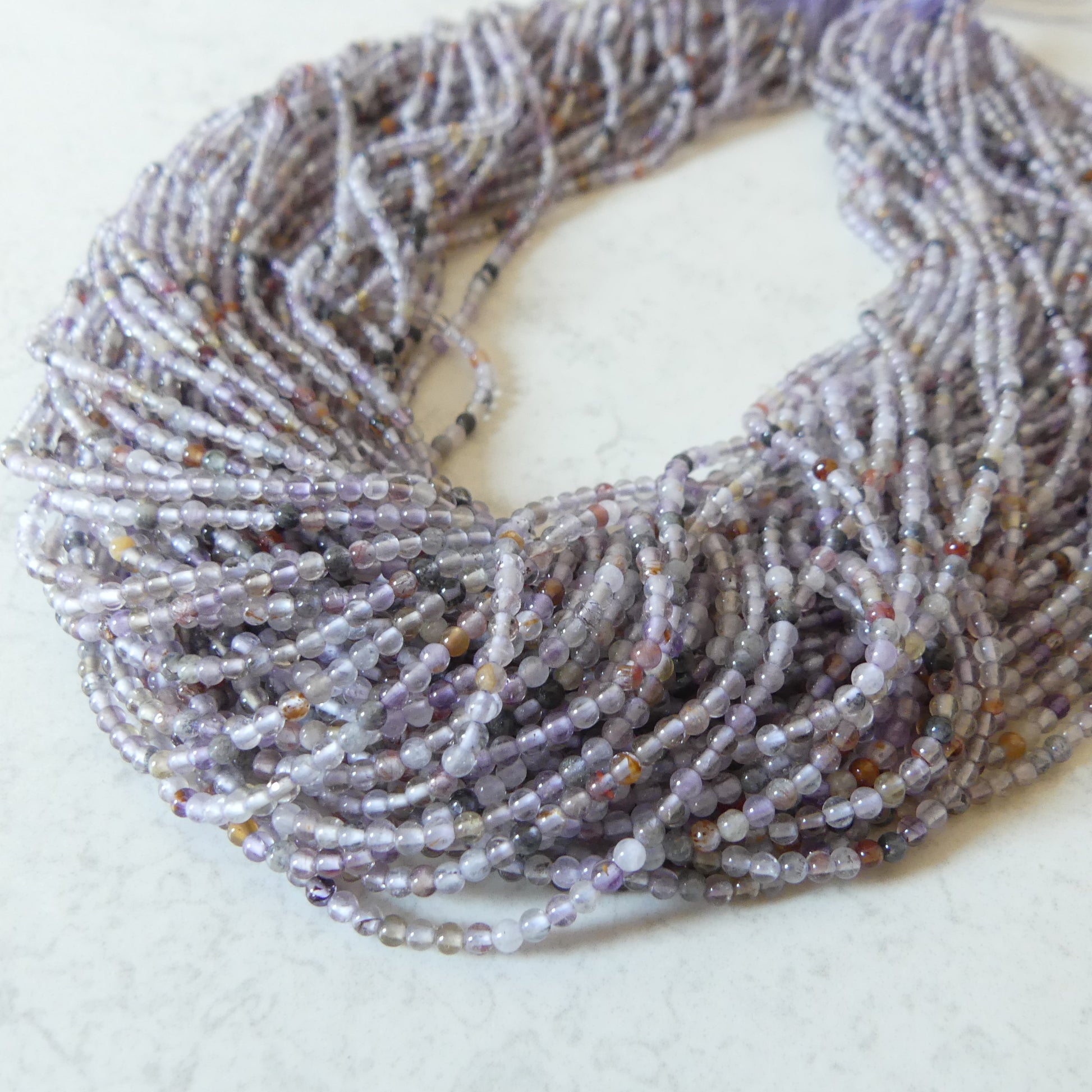 2mm Cacoxenite Smooth Beads Super Seven 7 Genuine Beads 15" Gemstone Melody Stone Beads Beading Crafter Gift DIY Jewelry Making