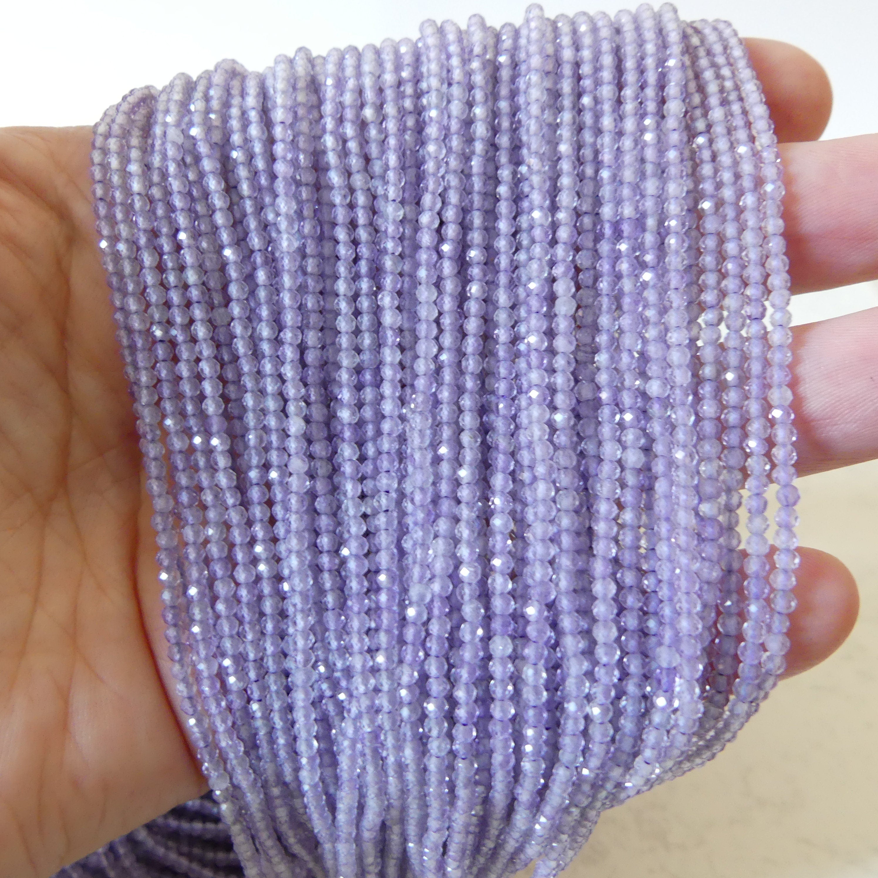 2mm AAA Lilac Amethyst Beads Micro Faceted Beads 15" Purple Natural Amethyst Gemstone Beads Beading Crafter Gift February Birthstone