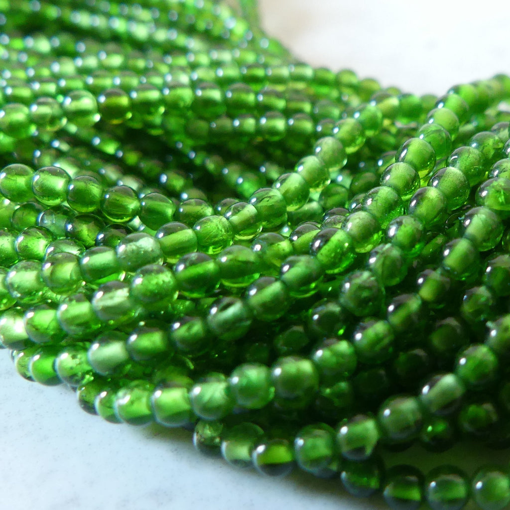 2mm AAA Chrome Diopside Smooth Beads Genuine Small Emerald Green Beads 15" Gemstone Beads for Jewelry Making