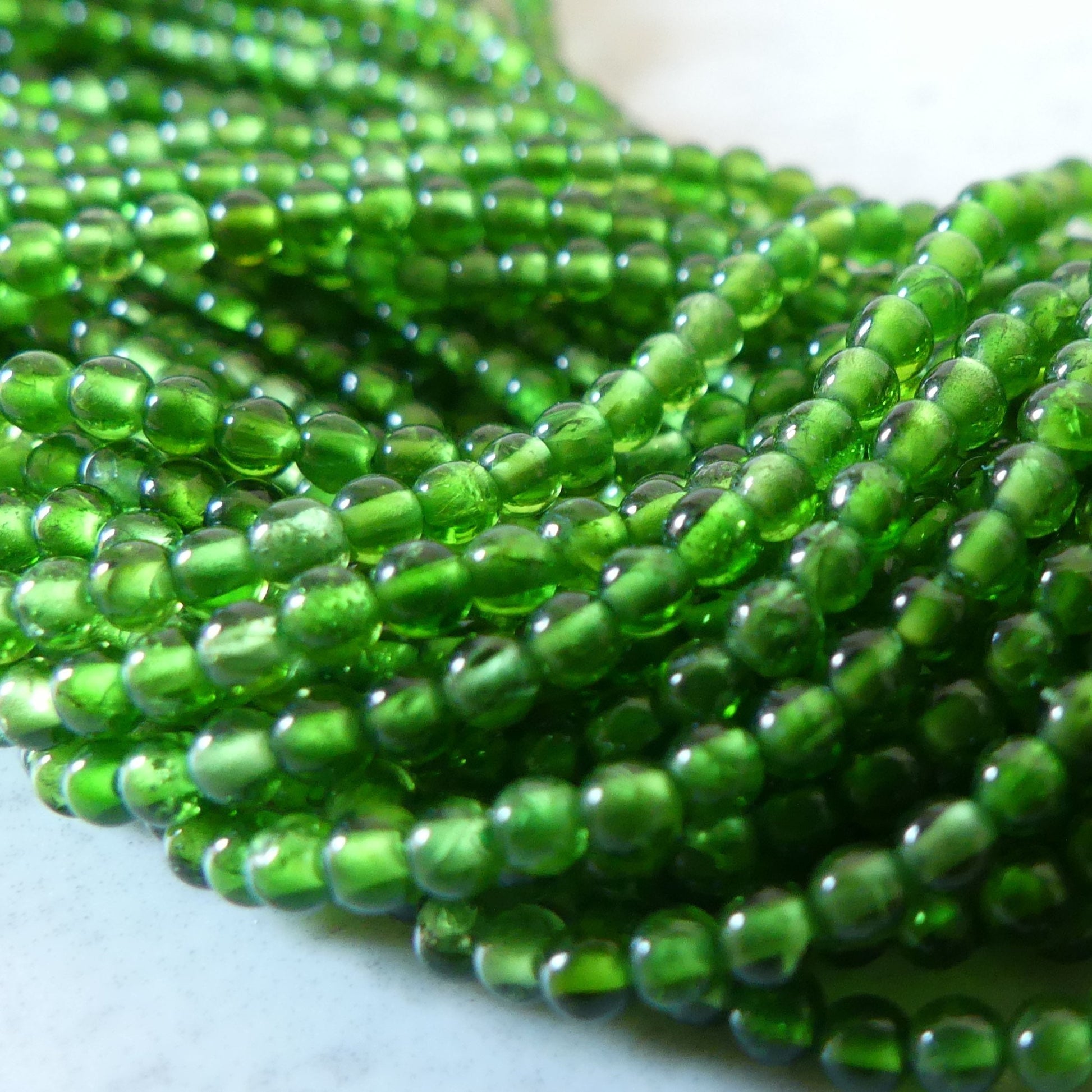 2mm AAA Chrome Diopside Smooth Beads Genuine Small Emerald Green Beads 15" Gemstone Beads for Jewelry Making