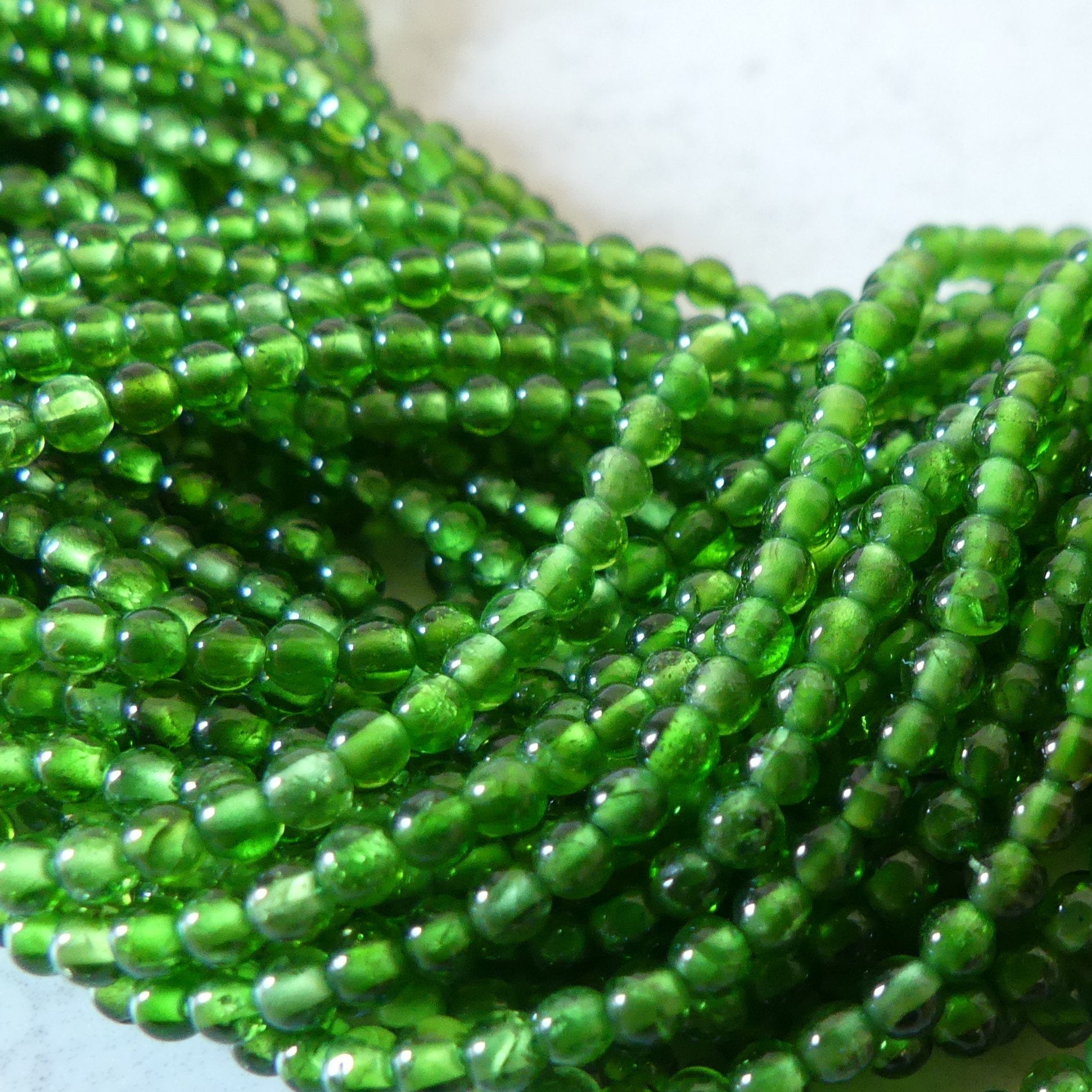 2mm AAA Chrome Diopside Smooth Beads Genuine Small Emerald Green Beads 15" Gemstone Beads for Jewelry Making