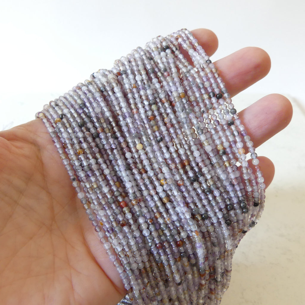 2mm Cacoxenite Smooth Beads Super Seven 7 Genuine Beads 15" Gemstone Melody Stone Beads Beading Crafter Gift DIY Jewelry Making