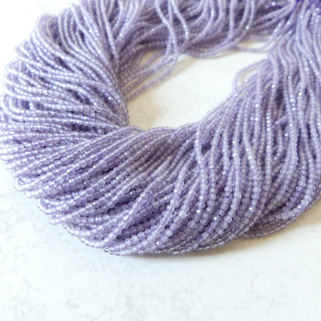 2mm AAA Lilac Amethyst Beads Micro Faceted Beads 15" Purple Natural Amethyst Gemstone Beads Beading Crafter Gift February Birthstone