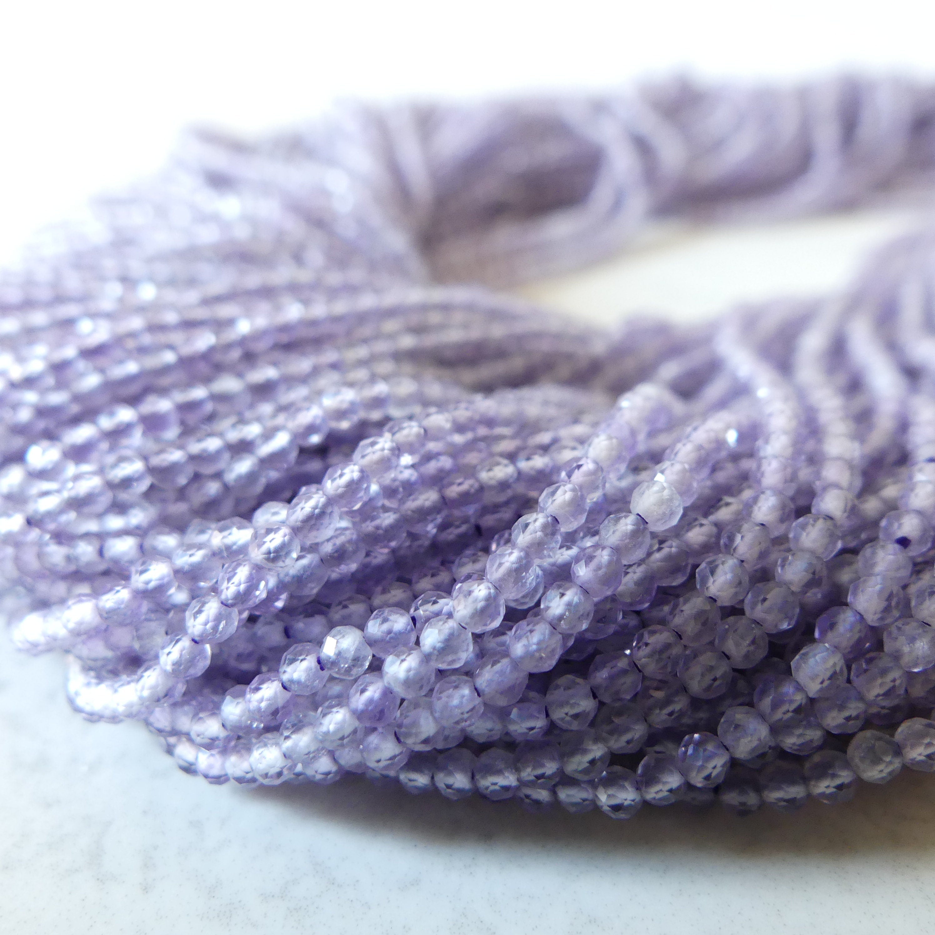 2mm AAA Lilac Amethyst Beads Micro Faceted Beads 15" Purple Natural Amethyst Gemstone Beads Beading Crafter Gift February Birthstone