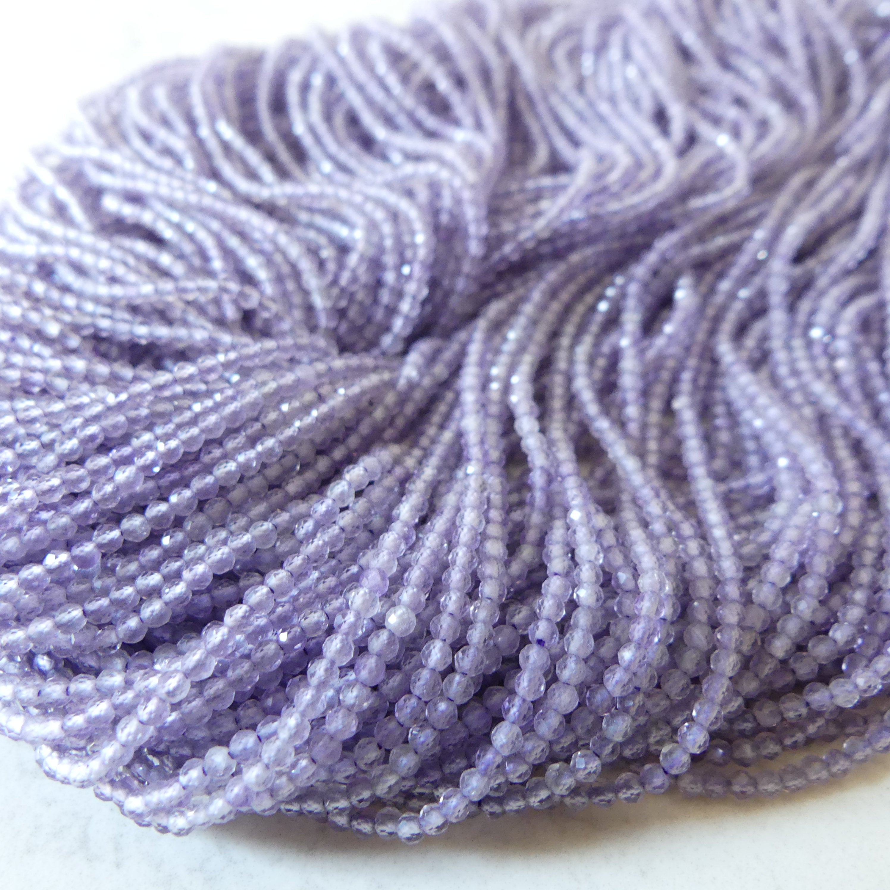 2mm AAA Lilac Amethyst Beads Micro Faceted Beads 15" Purple Natural Amethyst Gemstone Beads Beading Crafter Gift February Birthstone