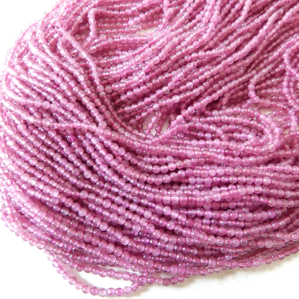 2.5mm Pink Tourmaline Smooth Beads 15" Transparent Gemstone Beads for Jewelry Making Beading Gift for Crafters October Birthstone
