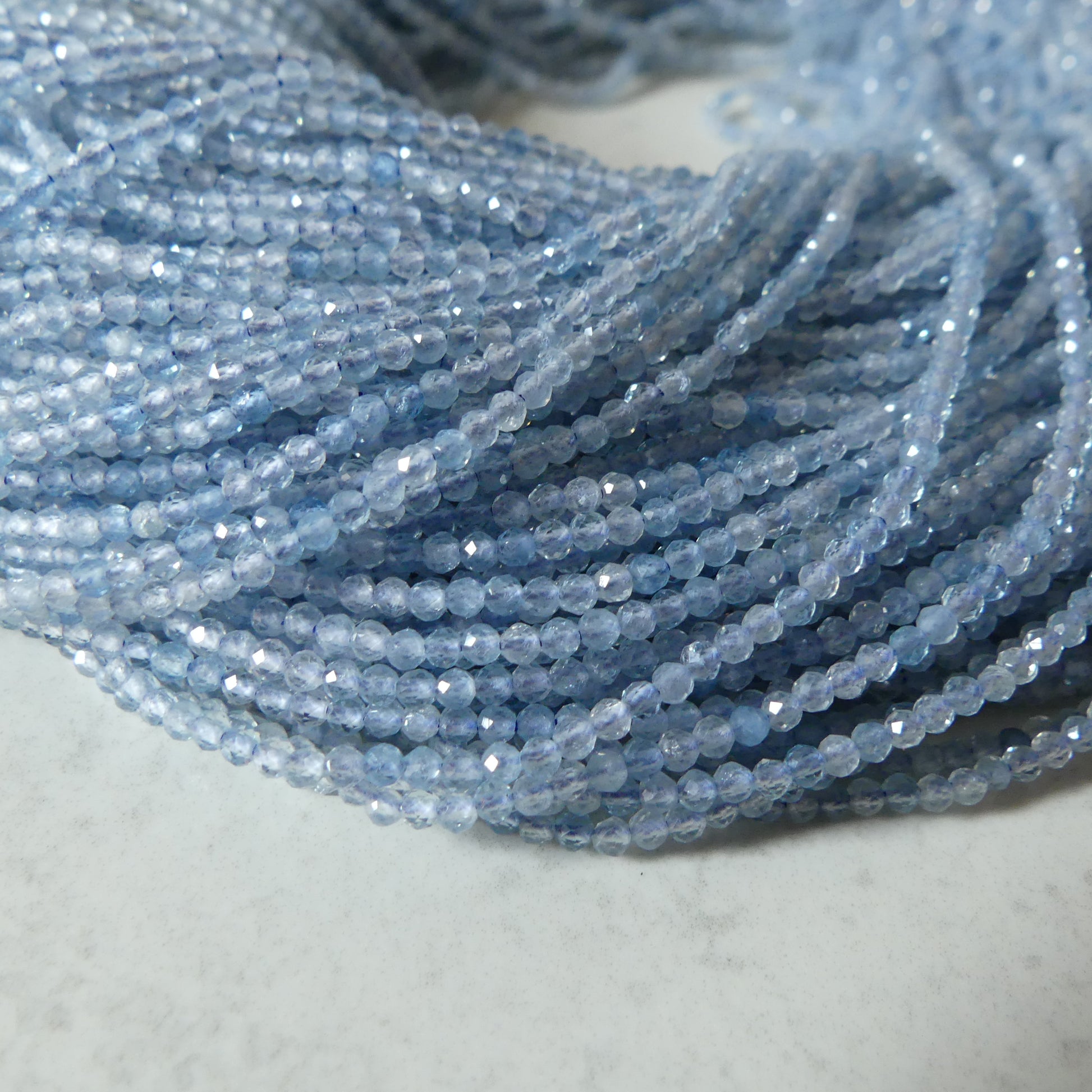 2mm Natural Aquamarine Beads Micro Faceted 15" Raw Genuine Gemstone Beads for Jewelry Making Beading Craft Gift Beads March Birthstone
