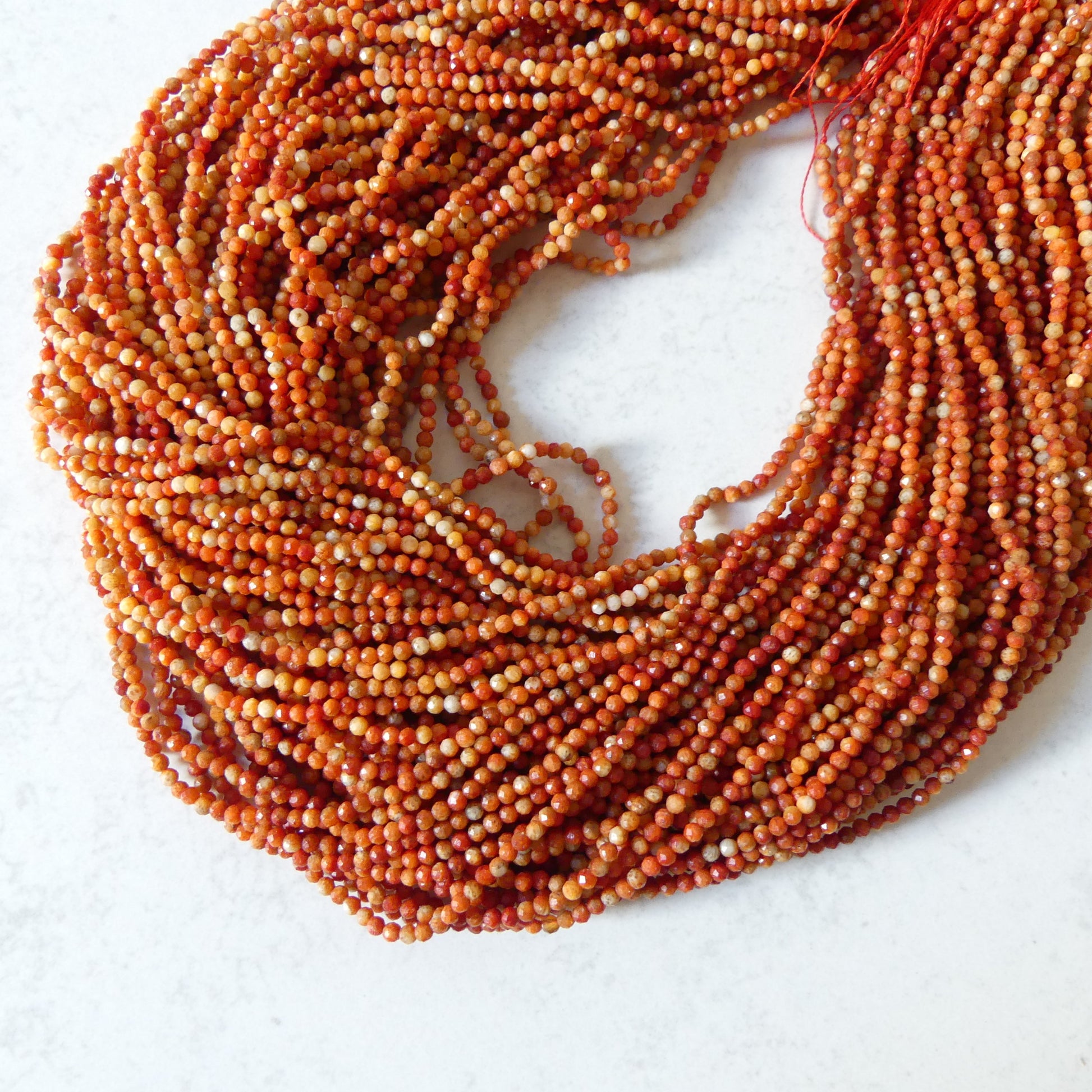 2mm Natural Sponge Coral Beads Micro Faceted Beads Genuine Coral Beads 15" Sparkly Gemstone Beads for Jewelry Making Gift for crafter
