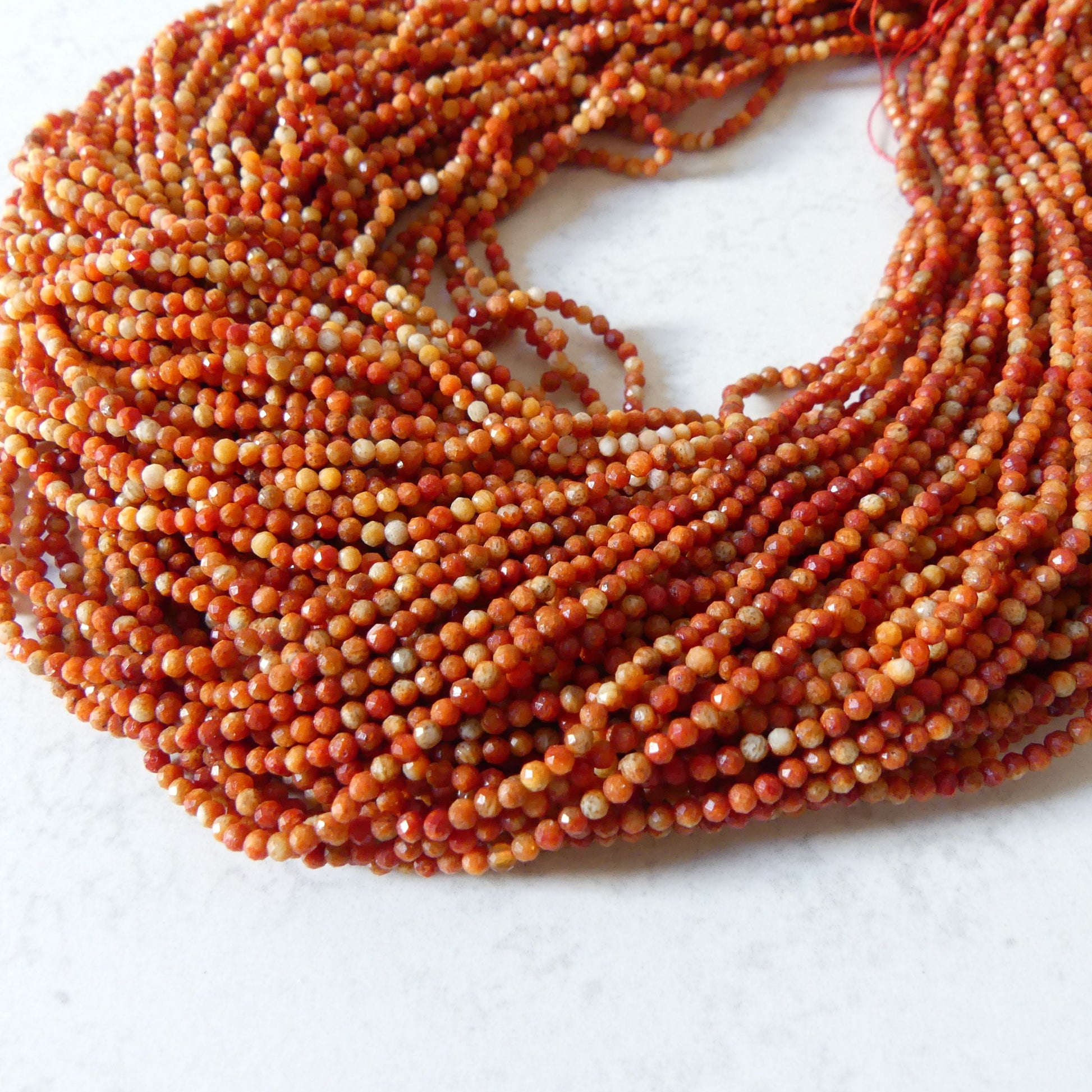 2mm Natural Sponge Coral Beads Micro Faceted Beads Genuine Coral Beads 15" Sparkly Gemstone Beads for Jewelry Making Gift for crafter