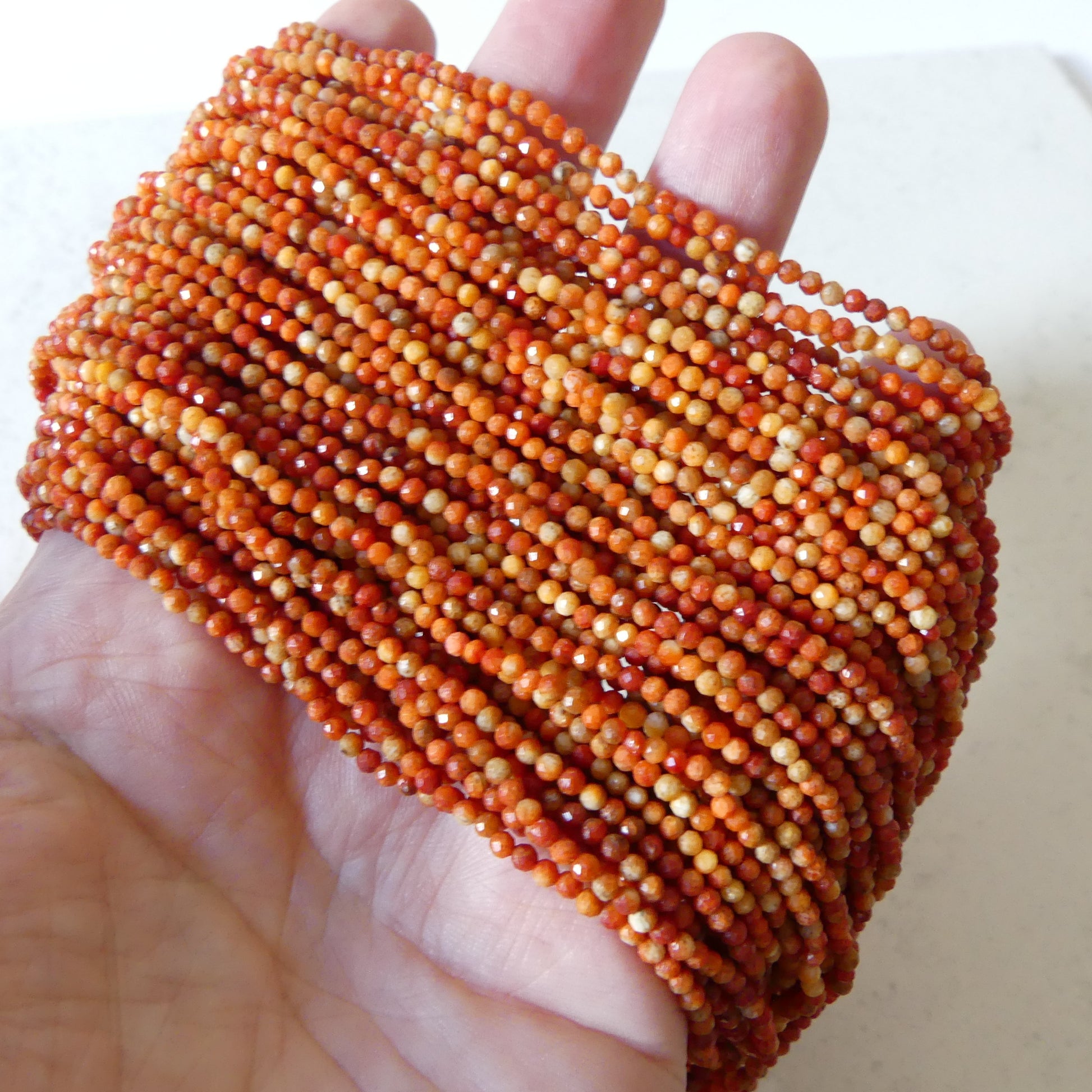 2mm Natural Sponge Coral Beads Micro Faceted Beads Genuine Coral Beads 15" Sparkly Gemstone Beads for Jewelry Making Gift for crafter