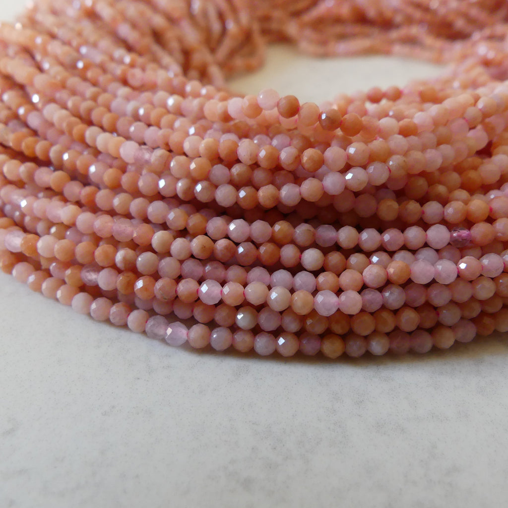 2mm Pink Aventurine Beads Micro Faceted Beads 15" Peach Natural Aventurine Gemstone Beads Beading Crafter Gift DIY jewelry