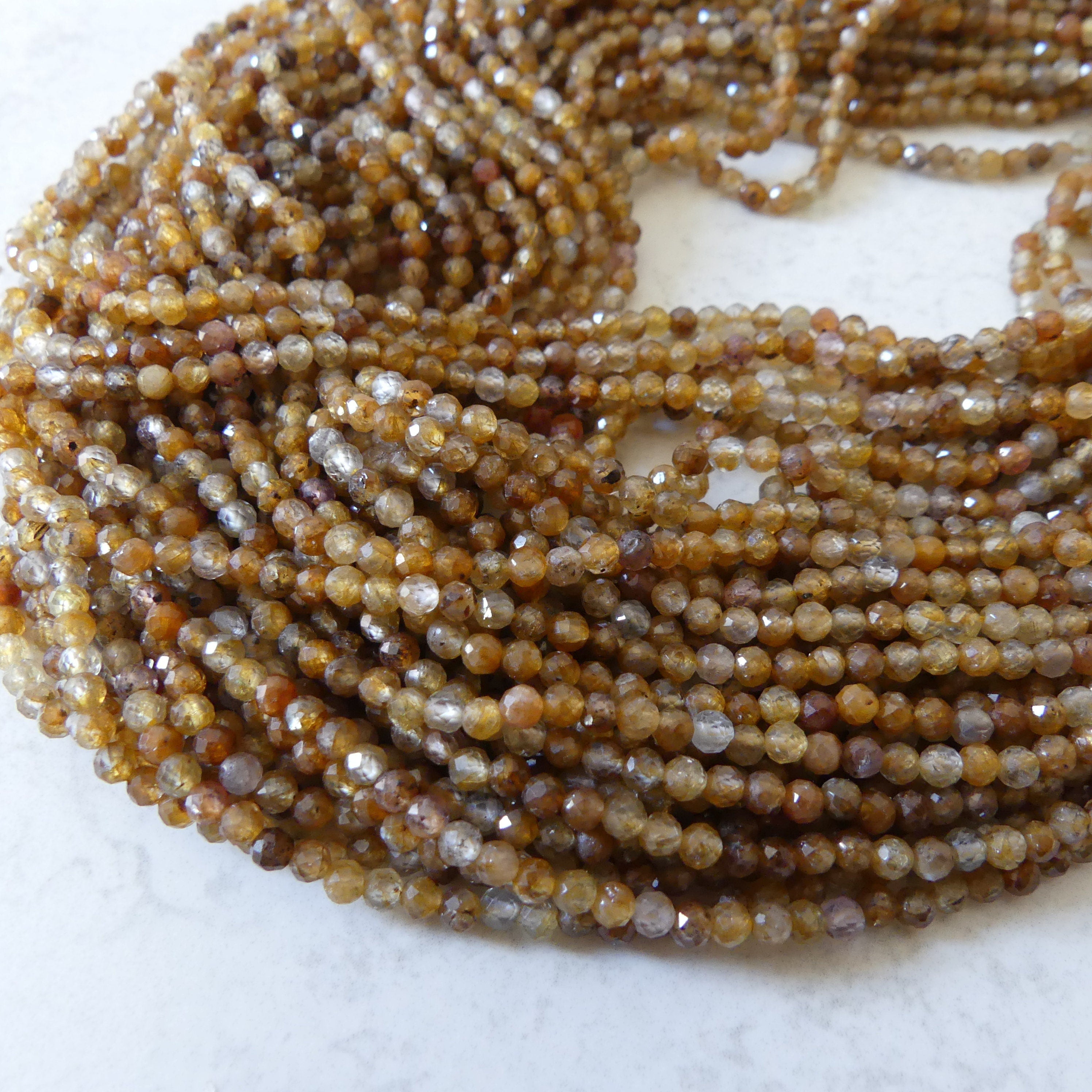 3mm Yellow Sapphire Micro Faceted Beads Genuine Small Beads 15" September Birthstone Beads Gemstone Beads for Jewelry Making