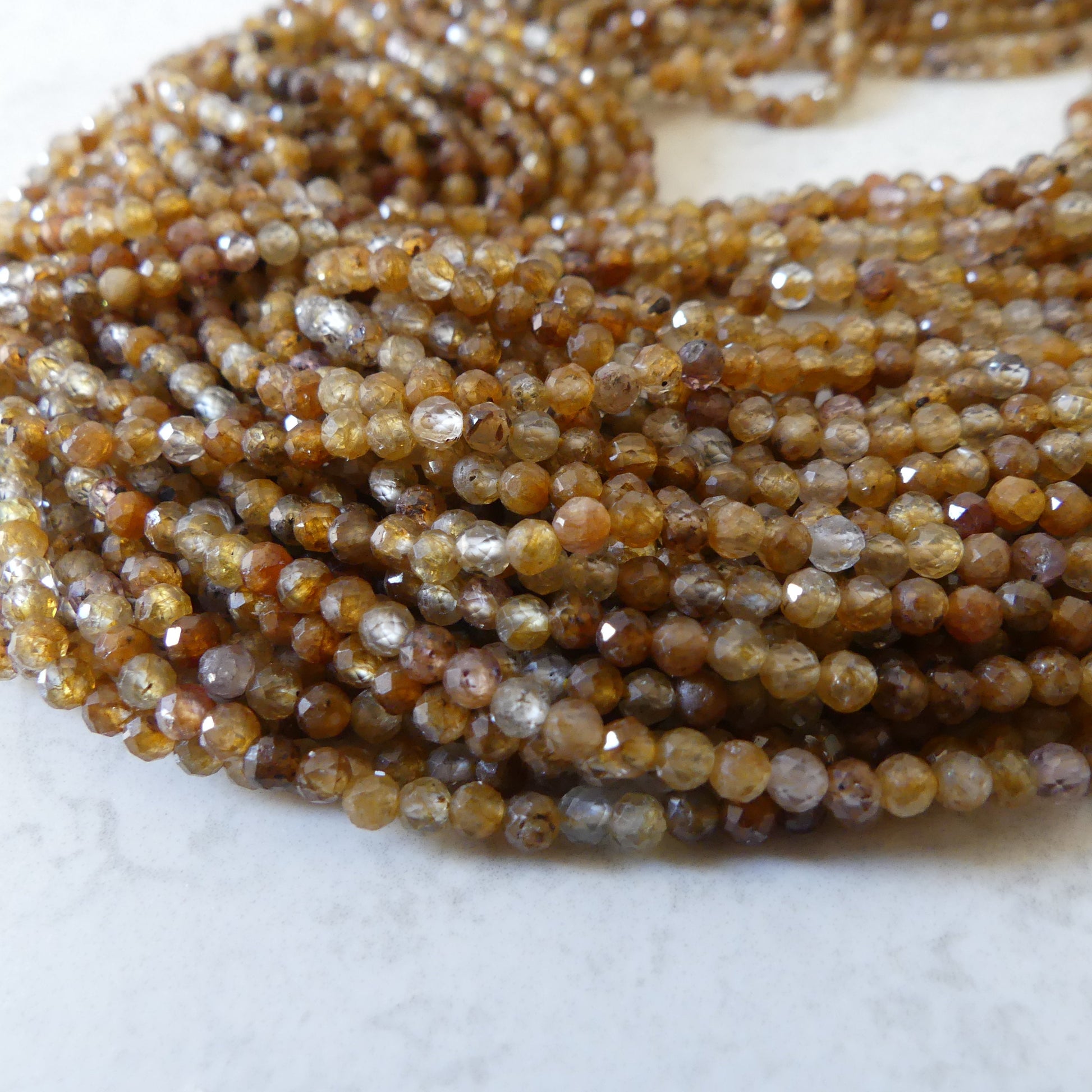 3mm Yellow Sapphire Micro Faceted Beads Genuine Small Beads 15" September Birthstone Beads Gemstone Beads for Jewelry Making