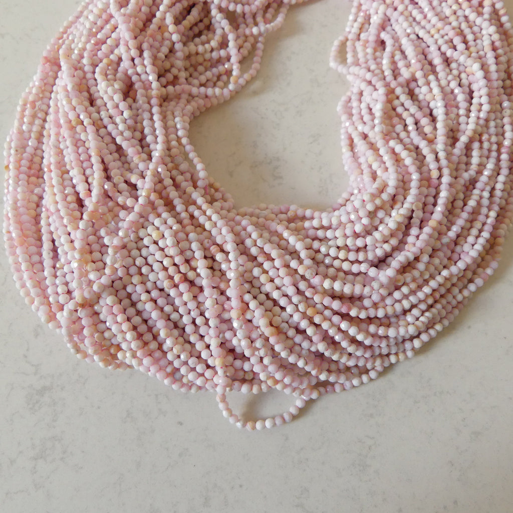 2mm Natural Queen Conch Beads Micro Faceted Genuine Shell Beads 15" Gemstone Jewelry Making Gift for crafter