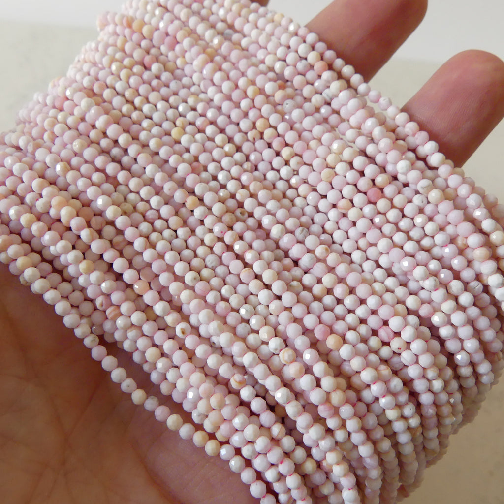 2mm Natural Queen Conch Beads Micro Faceted Genuine Shell Beads 15" Gemstone Jewelry Making Gift for crafter