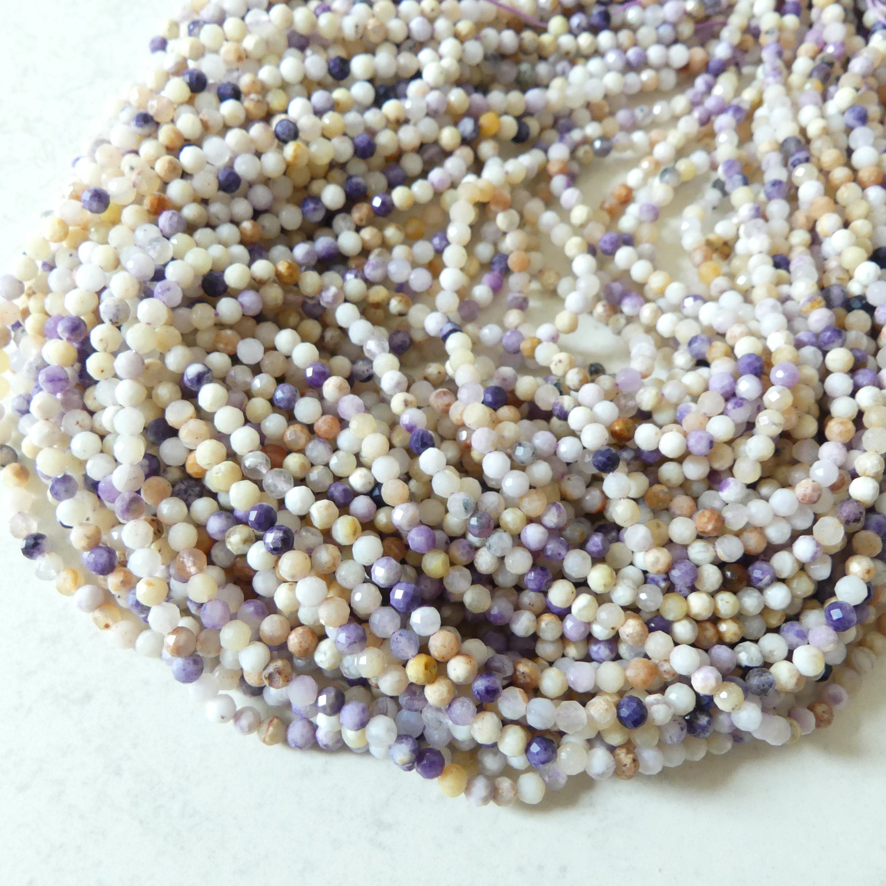 3.5mm Tiffany Stone Beads Bertrandite Micro Faceted 15" Rare Gemstone Beads Beading Crafter Gift DIY Jewelry making