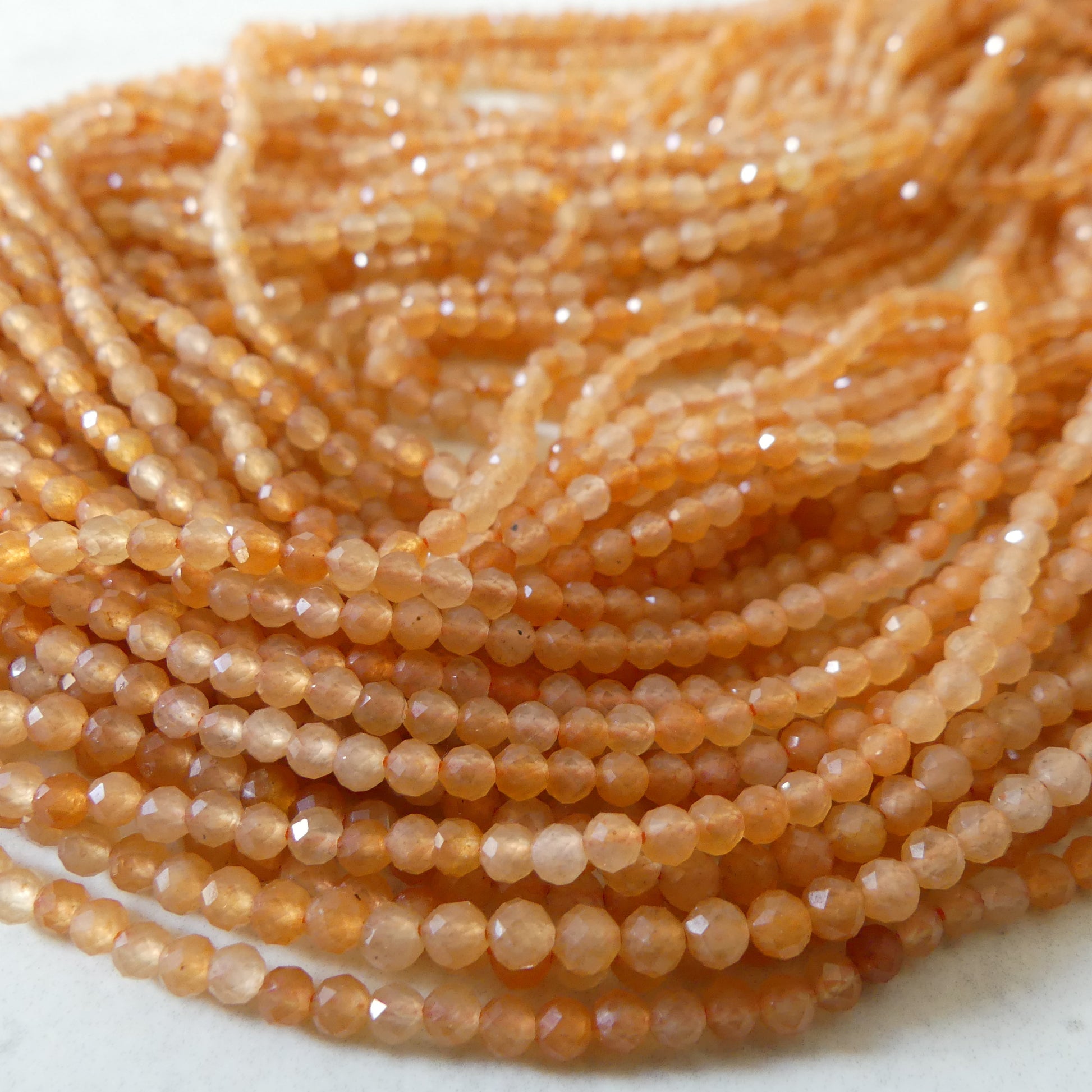 3mm Natural Orange Aventurine Beads Micro Faceted Beads 15" Natural Aventurine Gemstone Beads Beading Crafter Gift DIY jewelry