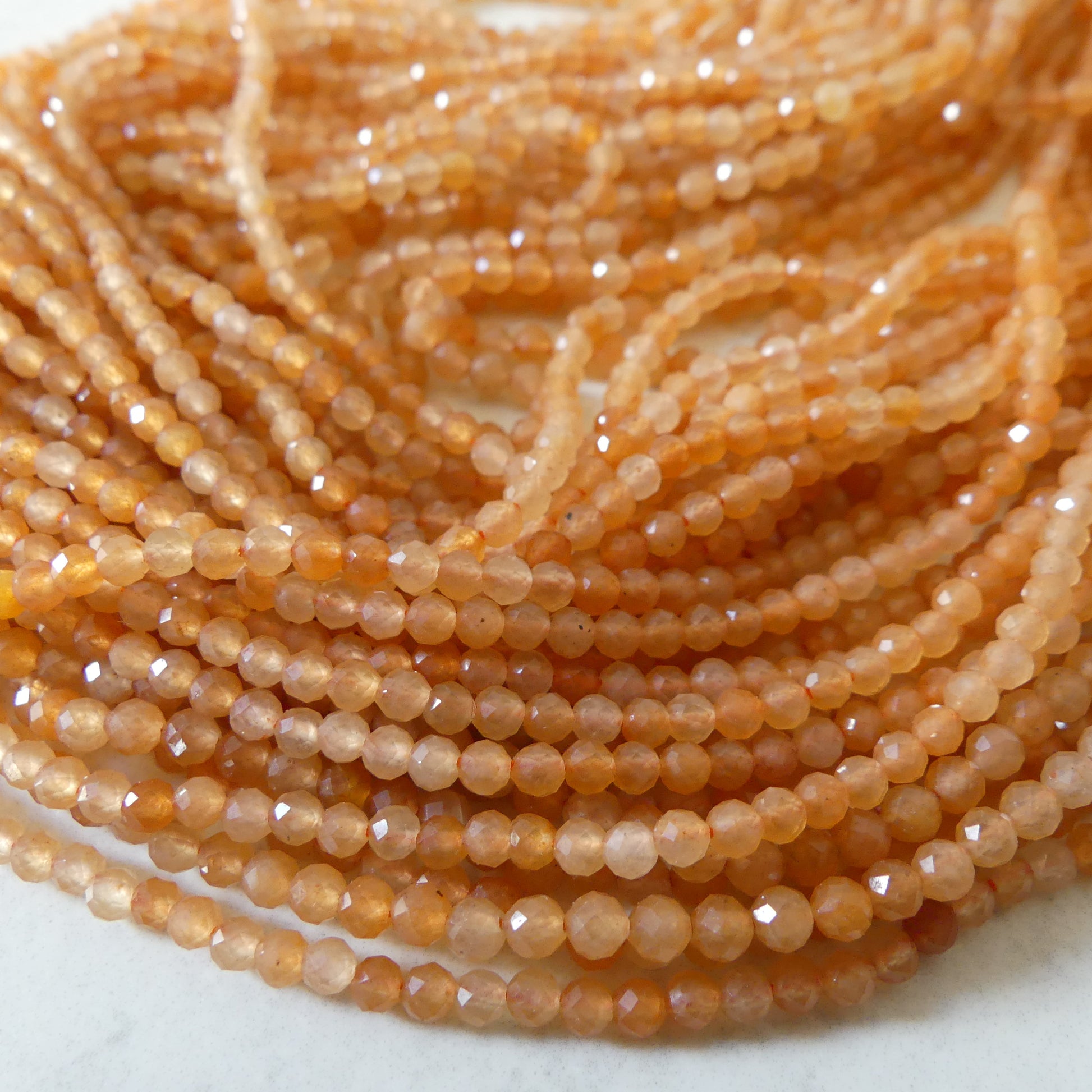 3mm Natural Orange Aventurine Beads Micro Faceted Beads 15" Natural Aventurine Gemstone Beads Beading Crafter Gift DIY jewelry