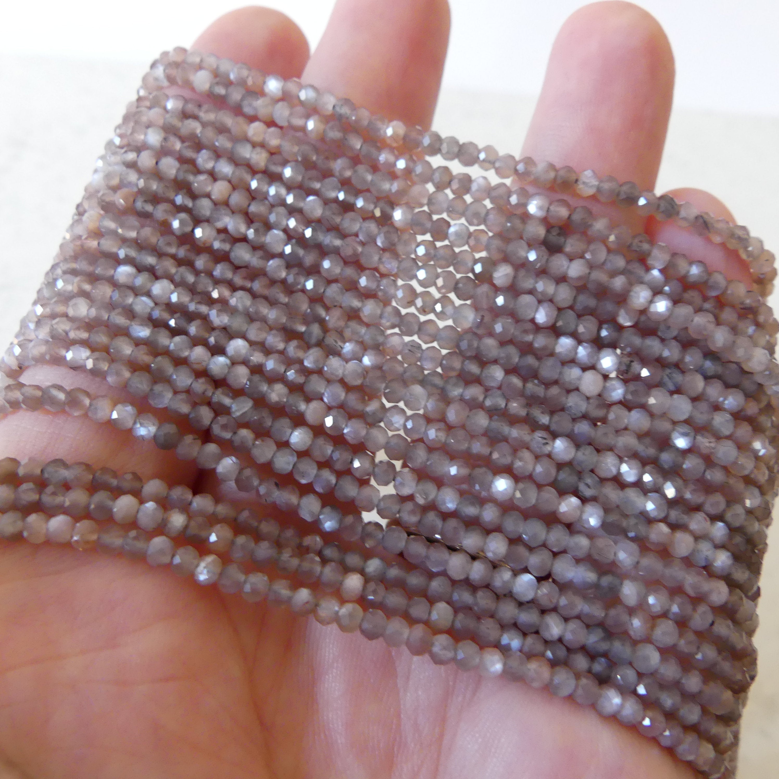 2.5mm Chocolate Moonstone Beads Rondel 13" Faceted Moonstone Gemstone Beads Beading Crafter Gift Fertility Stone June Birthstone DIY Jewelry