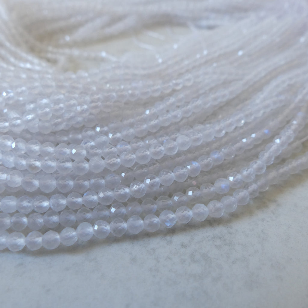 3mm Rainbow Moonstone Faceted Beads 15" Moonstone Gemstone Beads Beading Crafter Gift June Birthstone DIY Jewelry Fertility Stone