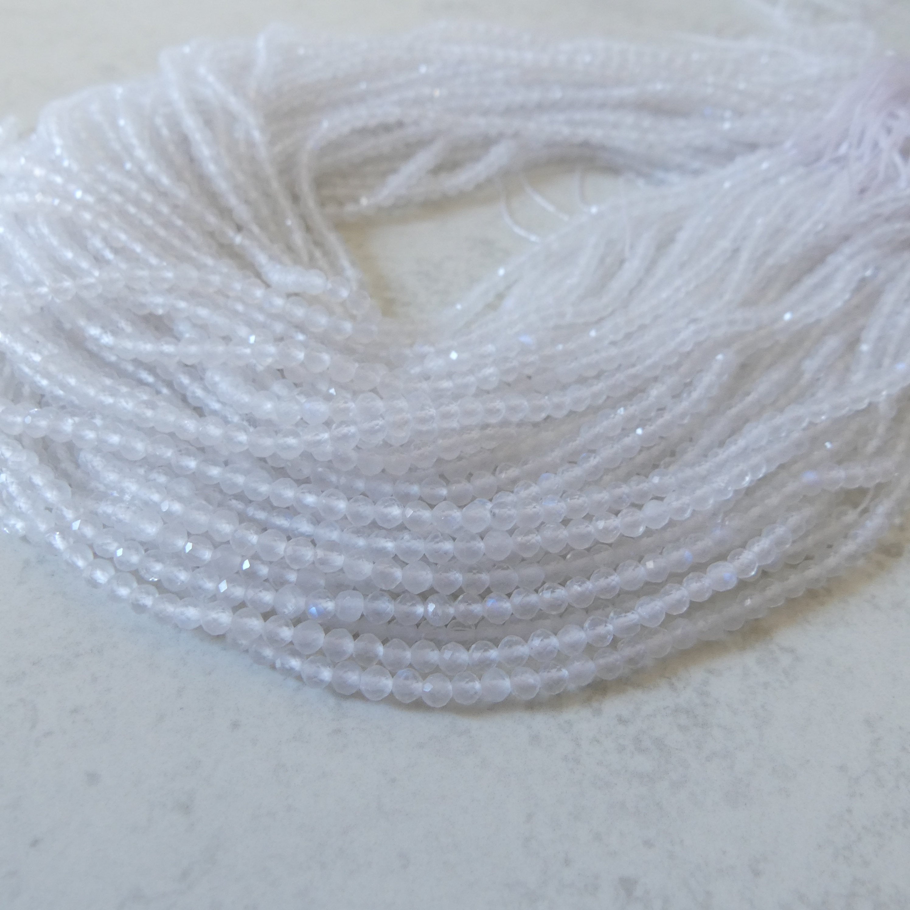 3mm Rainbow Moonstone Faceted Beads 15" Moonstone Gemstone Beads Beading Crafter Gift June Birthstone DIY Jewelry Fertility Stone