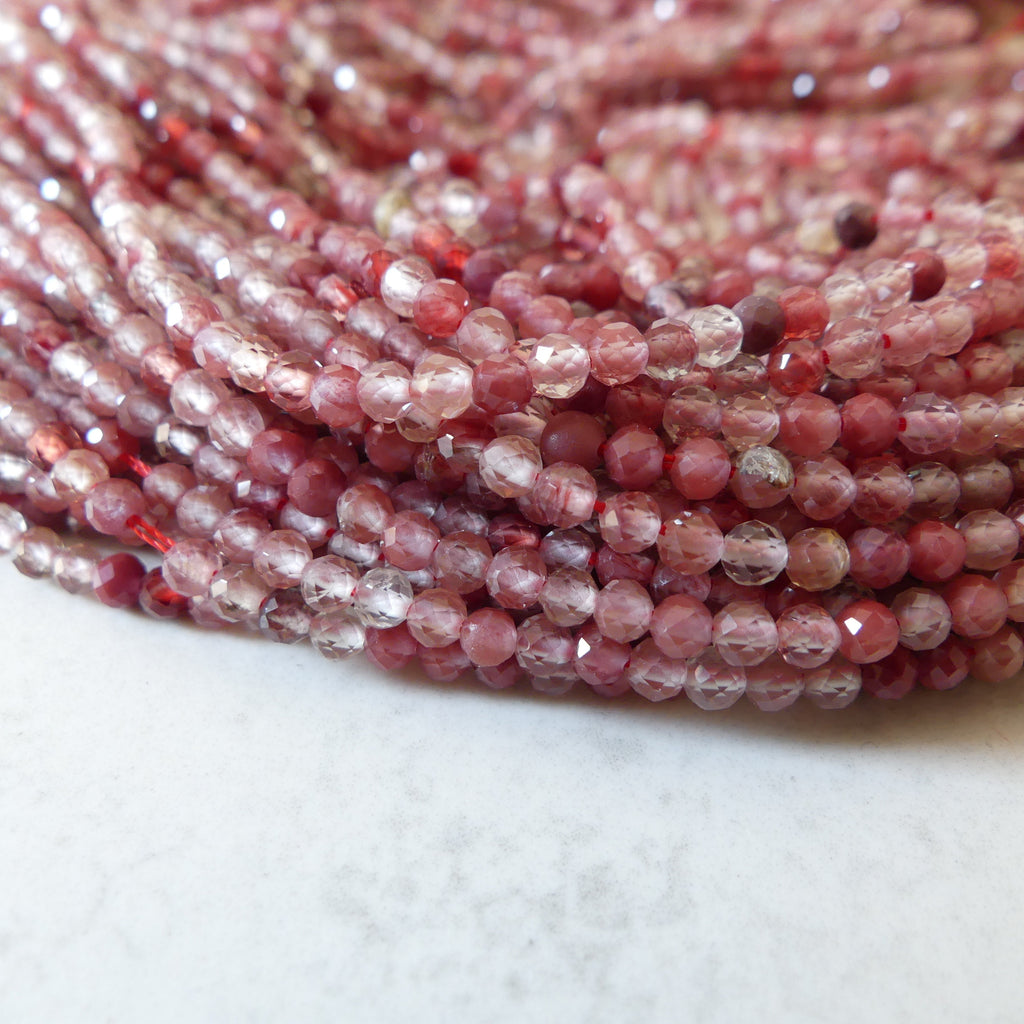3mm Rare Andesine Faceted Beads 15" Red Genuine Sparkly Gemstone Beads for Jewelry Making Beading Craft Gift Beads Self-Love Abundance