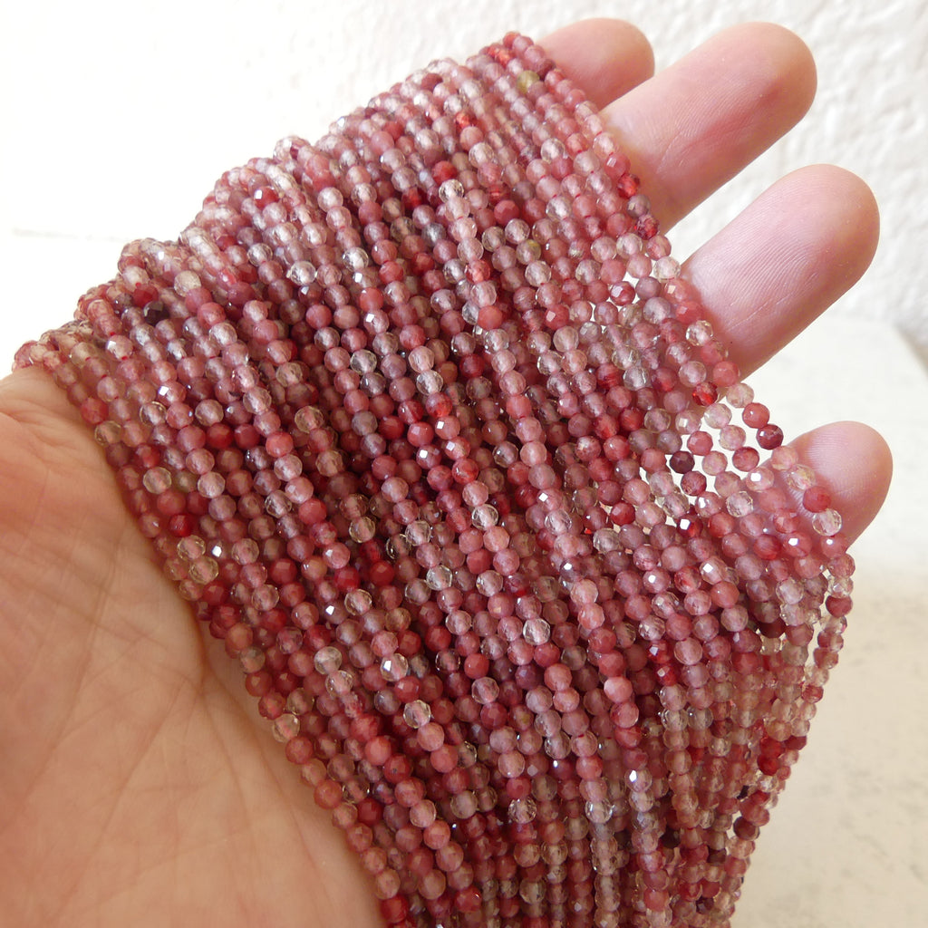 3mm Rare Andesine Faceted Beads 15" Red Genuine Sparkly Gemstone Beads for Jewelry Making Beading Craft Gift Beads Self-Love Abundance