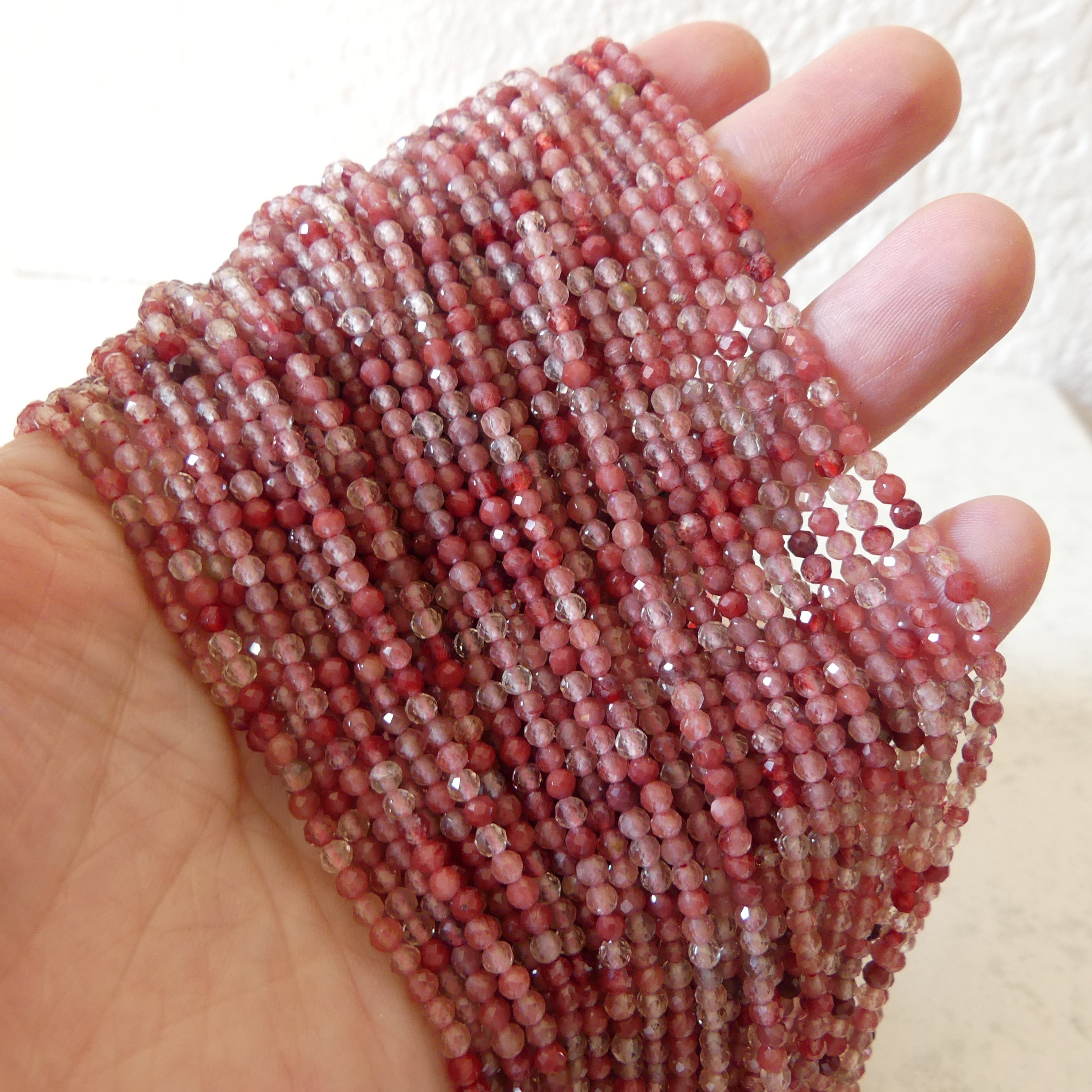 3mm Rare Andesine Faceted Beads 15" Red Genuine Sparkly Gemstone Beads for Jewelry Making Beading Craft Gift Beads Self-Love Abundance