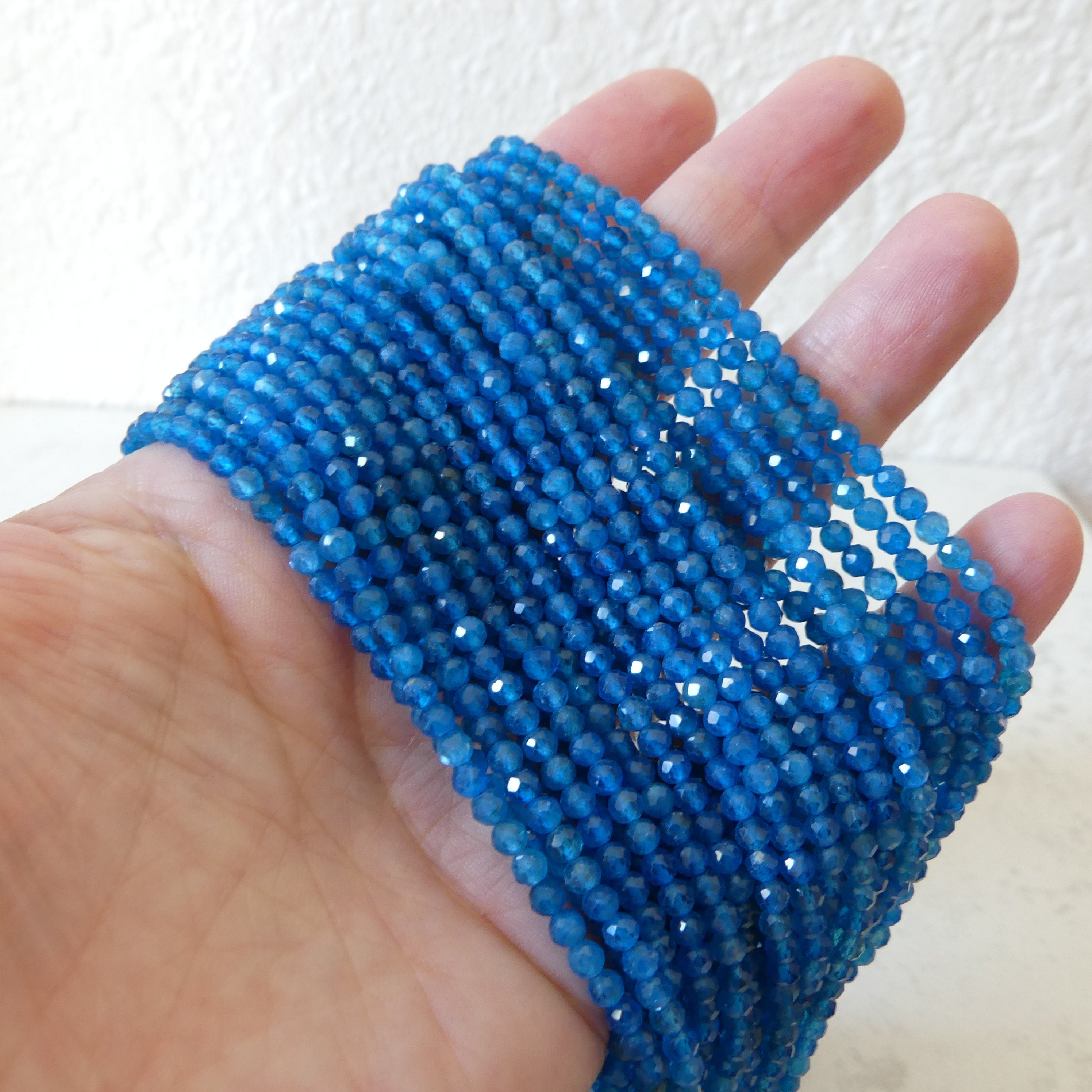 3mm Peacock Apatite Faceted Beads 15" Genuine Gemstone Beads for Jewelry Making Beading Craft Gift Beads