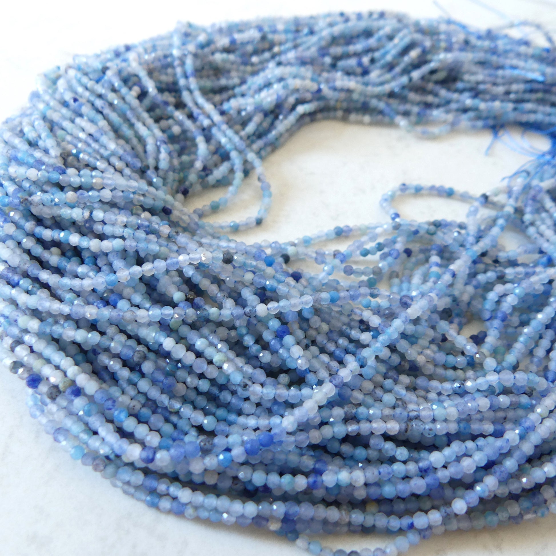 2mm Trolleite Beads Micro Faceted 15" Rare Gemstone Beads Beading Crafter Gift DIY Jewelry making Lazulite Scorzalite Quartz Mix