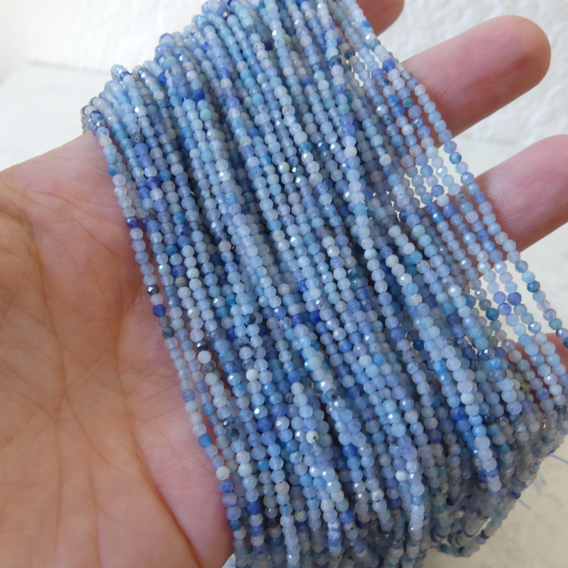 2mm Trolleite Beads Micro Faceted 15" Rare Gemstone Beads Beading Crafter Gift DIY Jewelry making Lazulite Scorzalite Quartz Mix