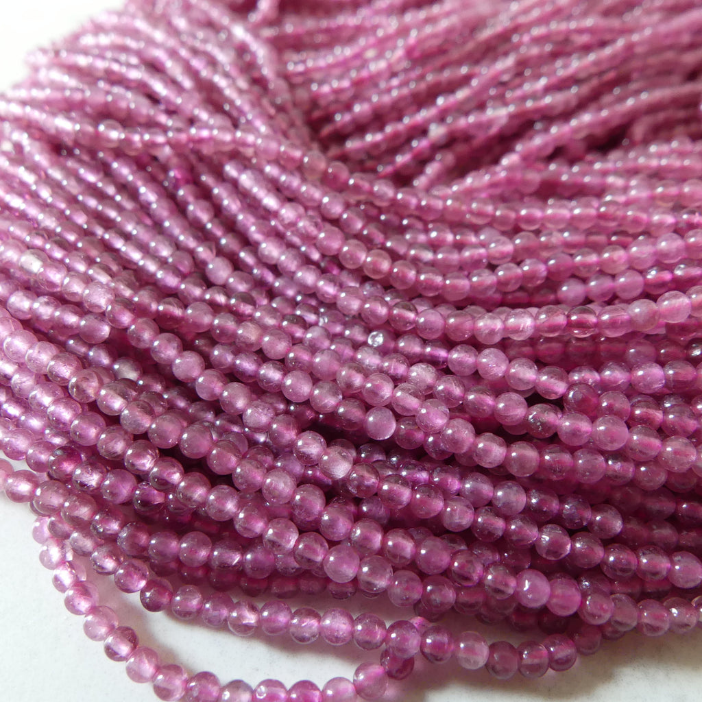 2.5mm Pink Tourmaline Smooth Beads 15" Transparent Gemstone Beads for Jewelry Making Beading Gift for Crafters October Birthstone