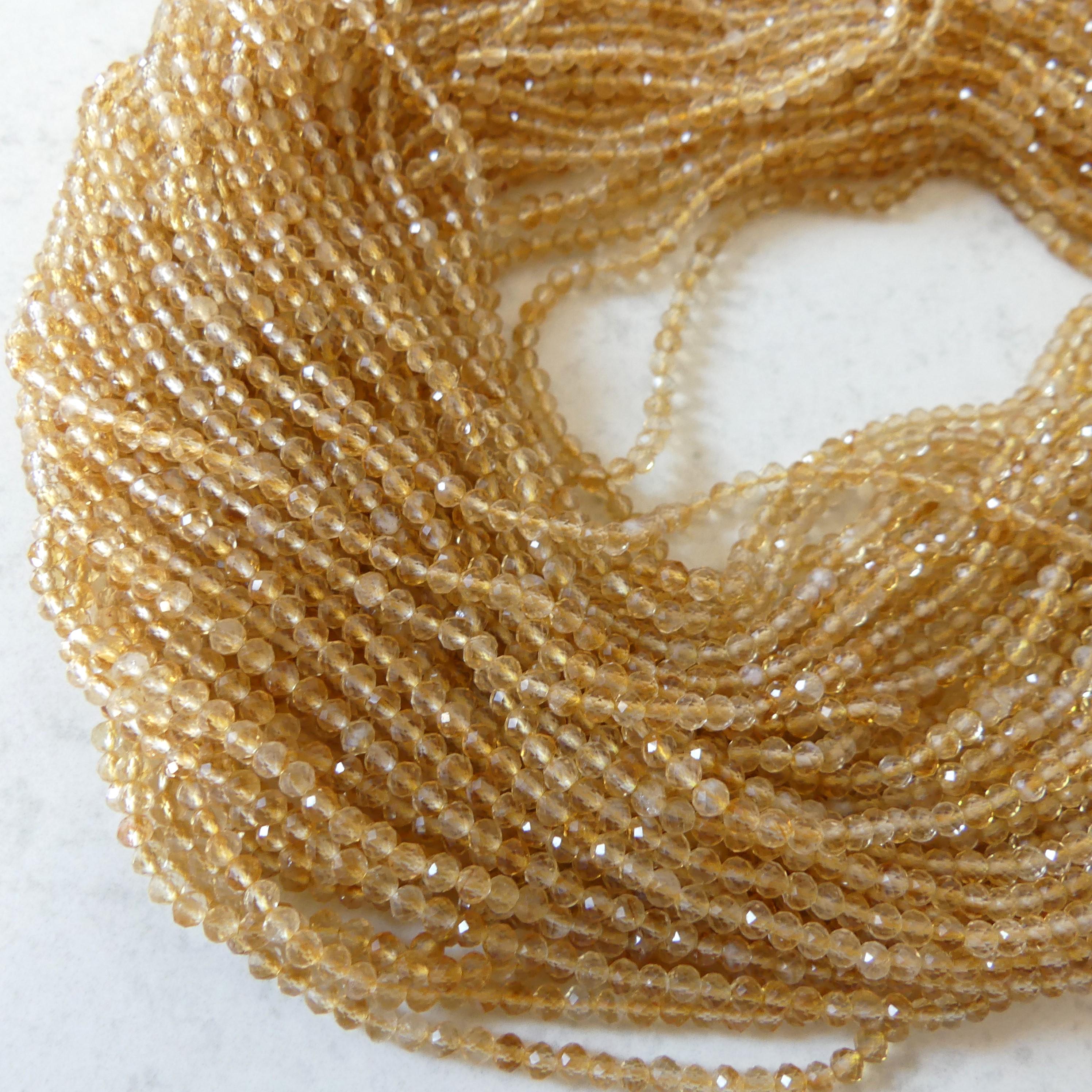 3mm Natural Citrine Beads Micro Faceted 15" Raw Genuine Gemstone Beads for Jewelry Making Beading Craft Gift Beads November Birthstone