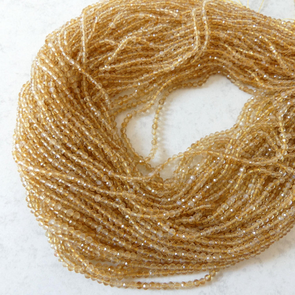3mm Natural Citrine Beads Micro Faceted 15" Raw Genuine Gemstone Beads for Jewelry Making Beading Craft Gift Beads November Birthstone