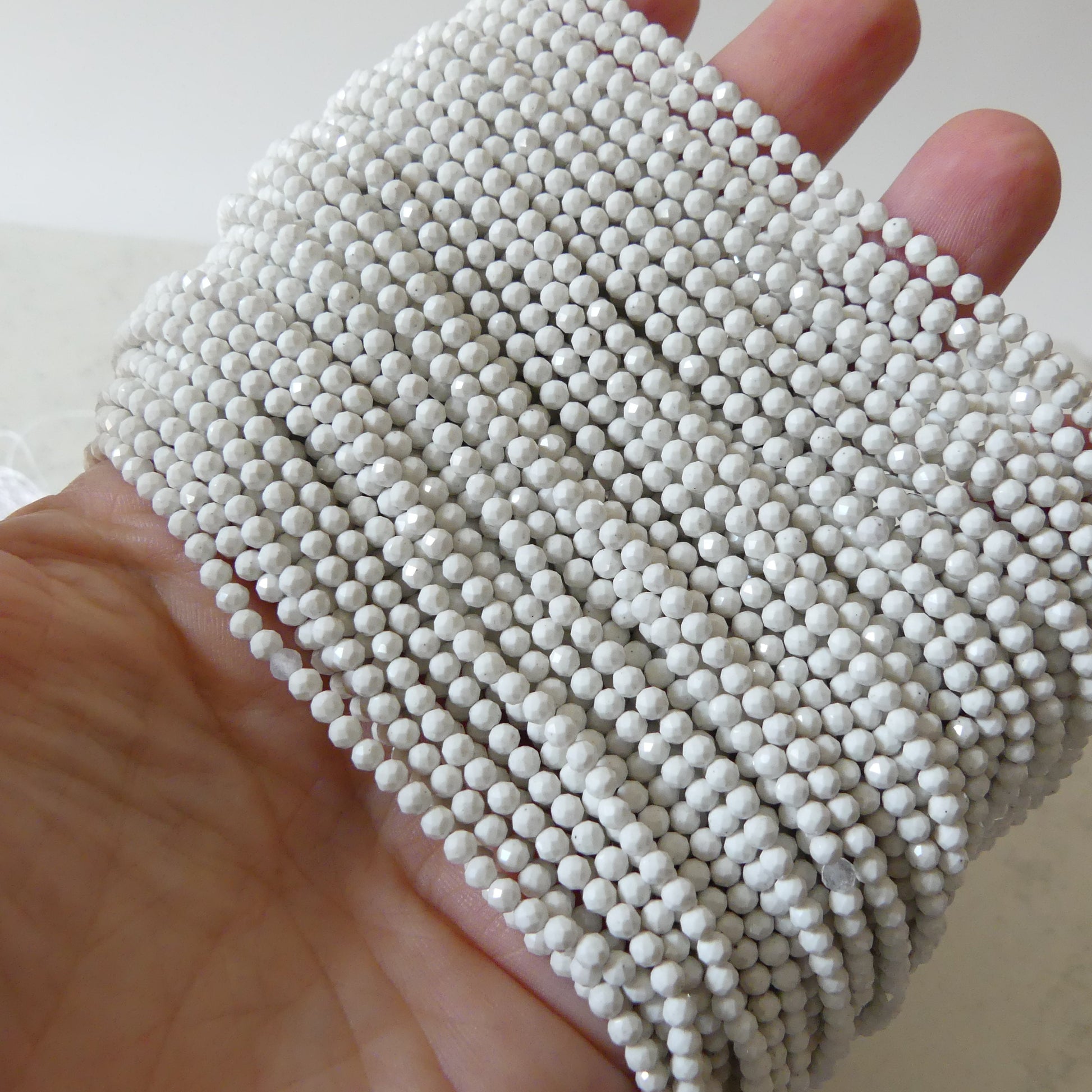 2.5mm White Fossil Jasper Beads Micro Faceted Genuine Small White Jasper Beads 15" Gemstone Beads for Jewelry Making Beading Gift Crafter