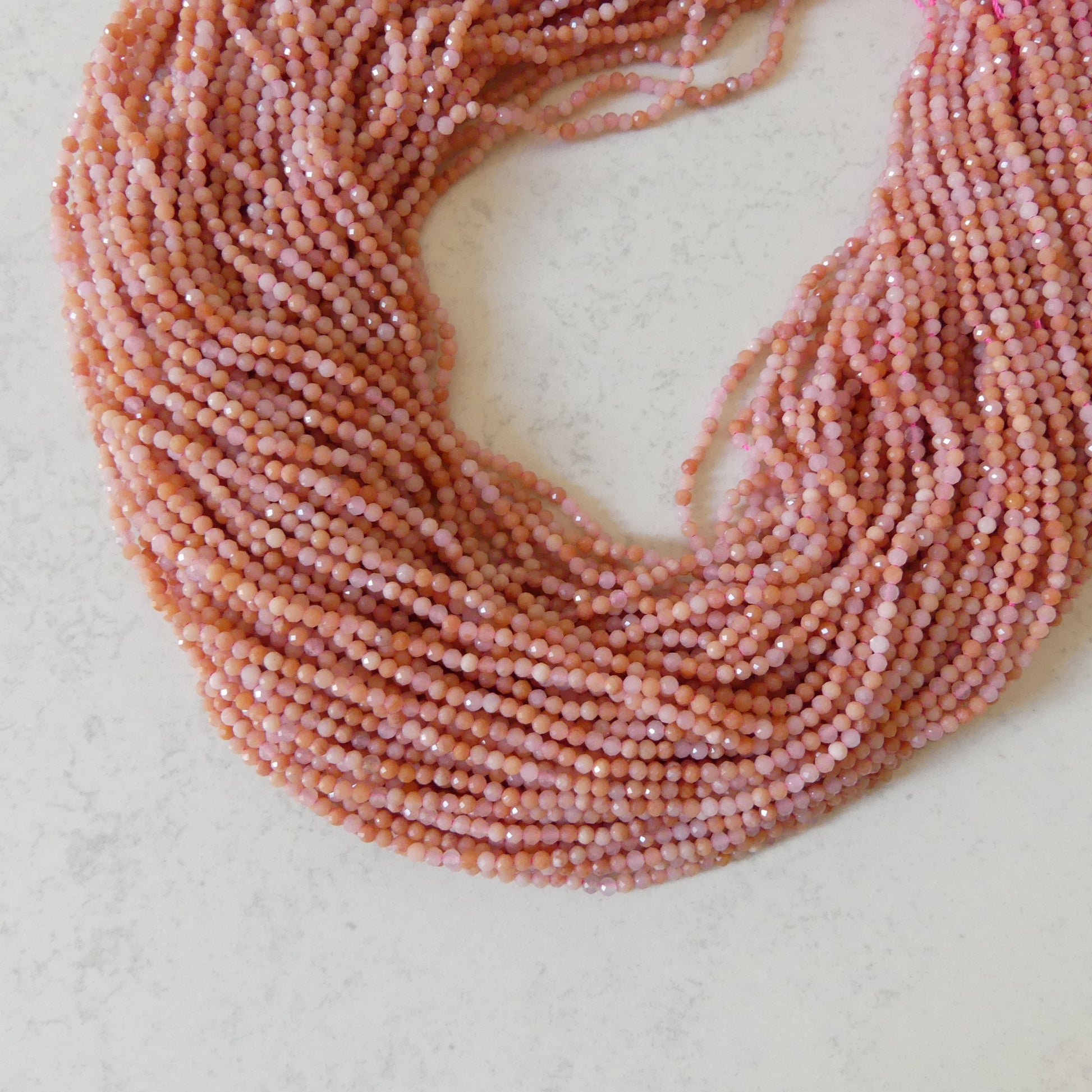 2mm Pink Aventurine Beads Micro Faceted Beads 15" Peach Natural Aventurine Gemstone Beads Beading Crafter Gift DIY jewelry