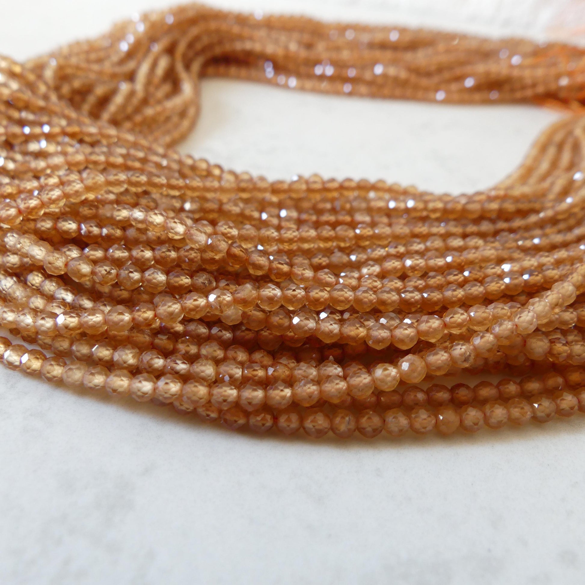 3mm AAA Light Spessartine Garnet Beads Faceted Beads 15" Natural Orange Garnet Gemstone Beads Beading Crafter Gift