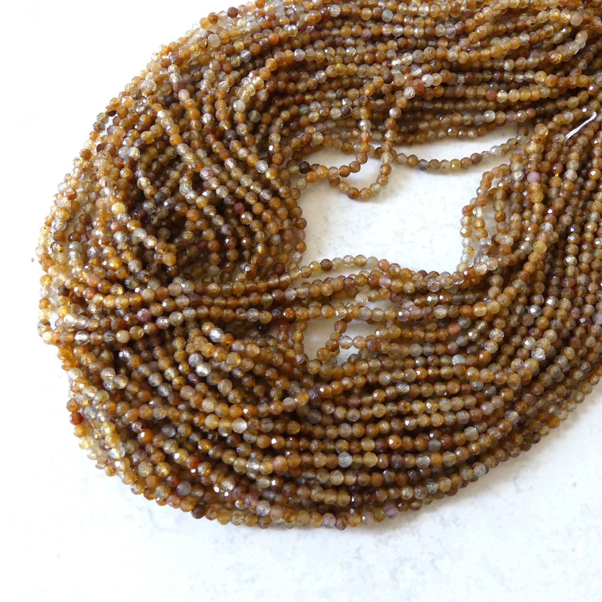3mm Yellow Sapphire Micro Faceted Beads Genuine Small Beads 15" September Birthstone Beads Gemstone Beads for Jewelry Making