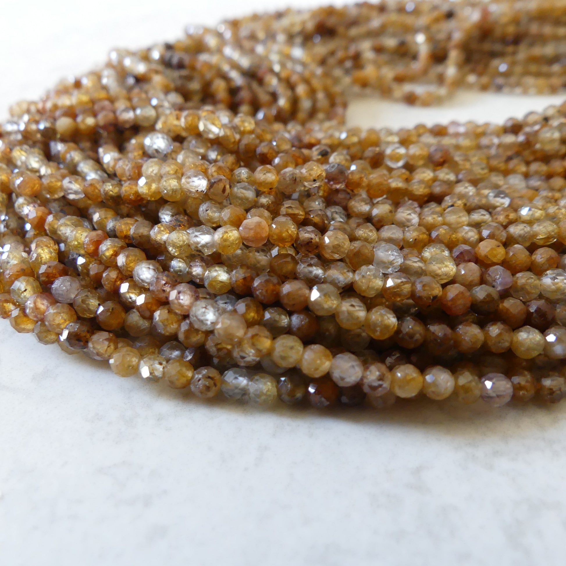 3mm Yellow Sapphire Micro Faceted Beads Genuine Small Beads 15" September Birthstone Beads Gemstone Beads for Jewelry Making